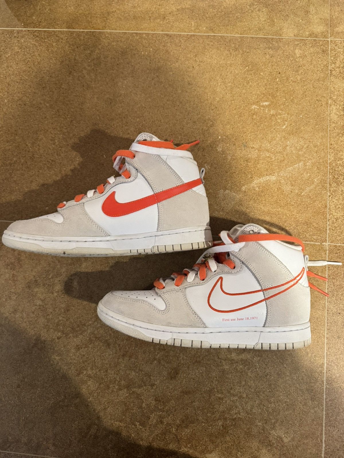 Nike Nike Dunk High First Use White Sail Orange Size US 9 / IT 39 - 2 Thumbnail