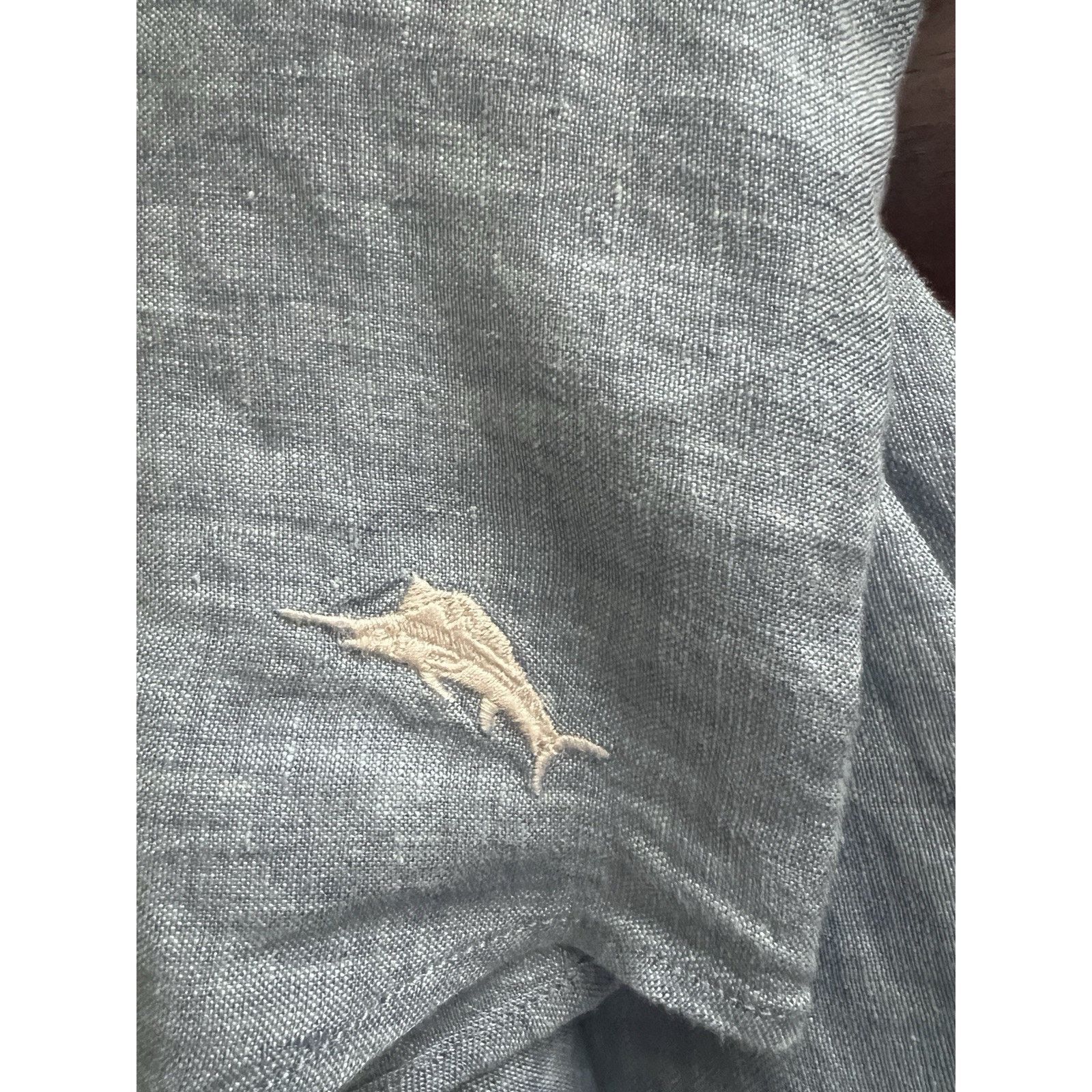 Tommy Bahama Tommy Bahama Blue Stripe Embroider Linen Button Shirt 2XL Size US XXL / EU 58 / 5 - 5 Thumbnail