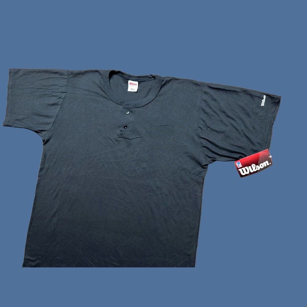 Wilson VINTAGE Wilson Polo Shirt Tennis Men’s 2XL Short Sleeve Black Cotton Polyester USA 70s 80s Deadstock Size US XXL / EU 58 / 5 - 1 Thumbnail