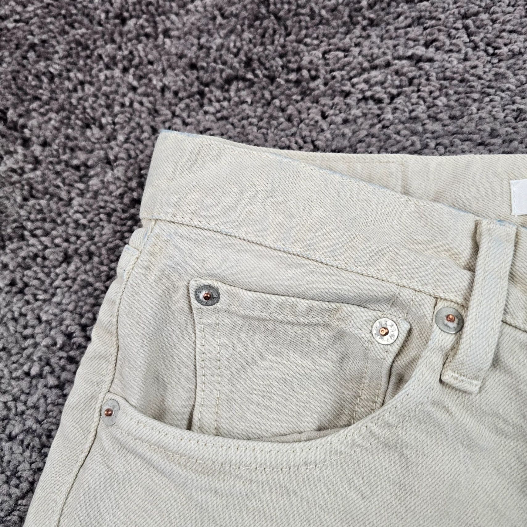 MOUSSY Vintage Moussy Women's Jeans Tapered Mid Rise Stretch 26 Beige Japan Denim 27x27 Size 26" / US 2 / IT 38 - 3 Thumbnail