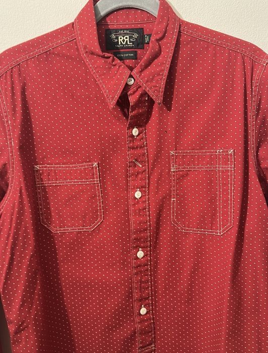 RRL Ralph Lauren RRL Ralph Lauren Red Polka Dot Work Shirt | Grailed