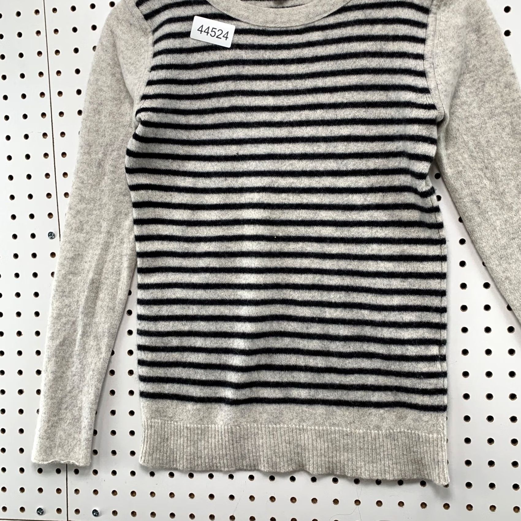 Vintage Duffy Sweater Womens Small Gray Striped Pullover 100% Cashmere Preppy Size S / US 4 / IT 40 - 3 Thumbnail