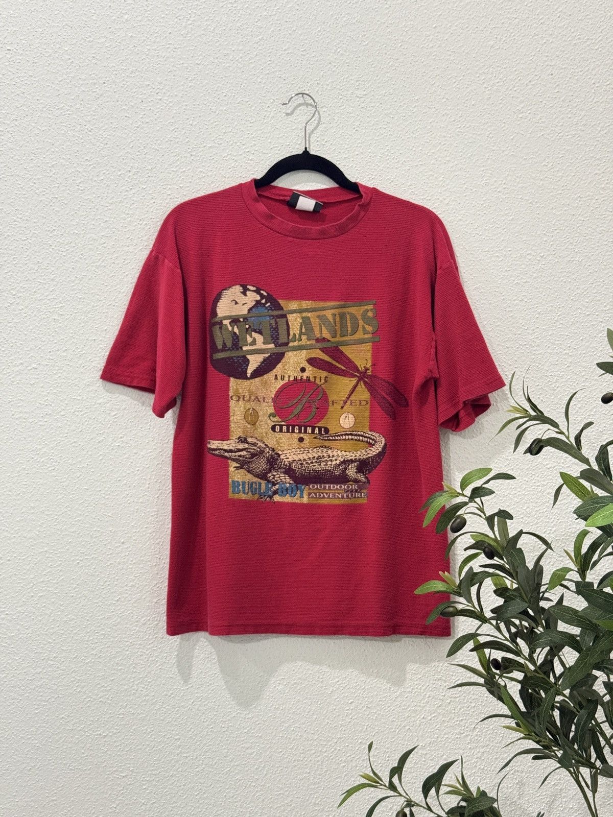 Bugle Boy Vintage 90s Bugle Boy Outdoor Adventure Alligator Nature Tee Size US L / EU 52-54 / 3 - 1 Thumbnail