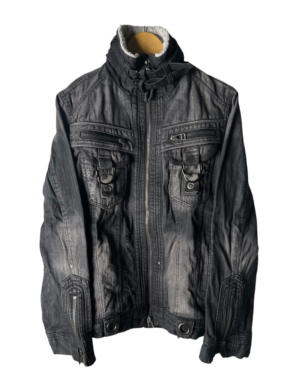 If Six Was Nine In The Attic Bondage Biker Denim Jacket Vkei Lgb style Size US L / EU 52-54 / 3 - 1 Thumbnail