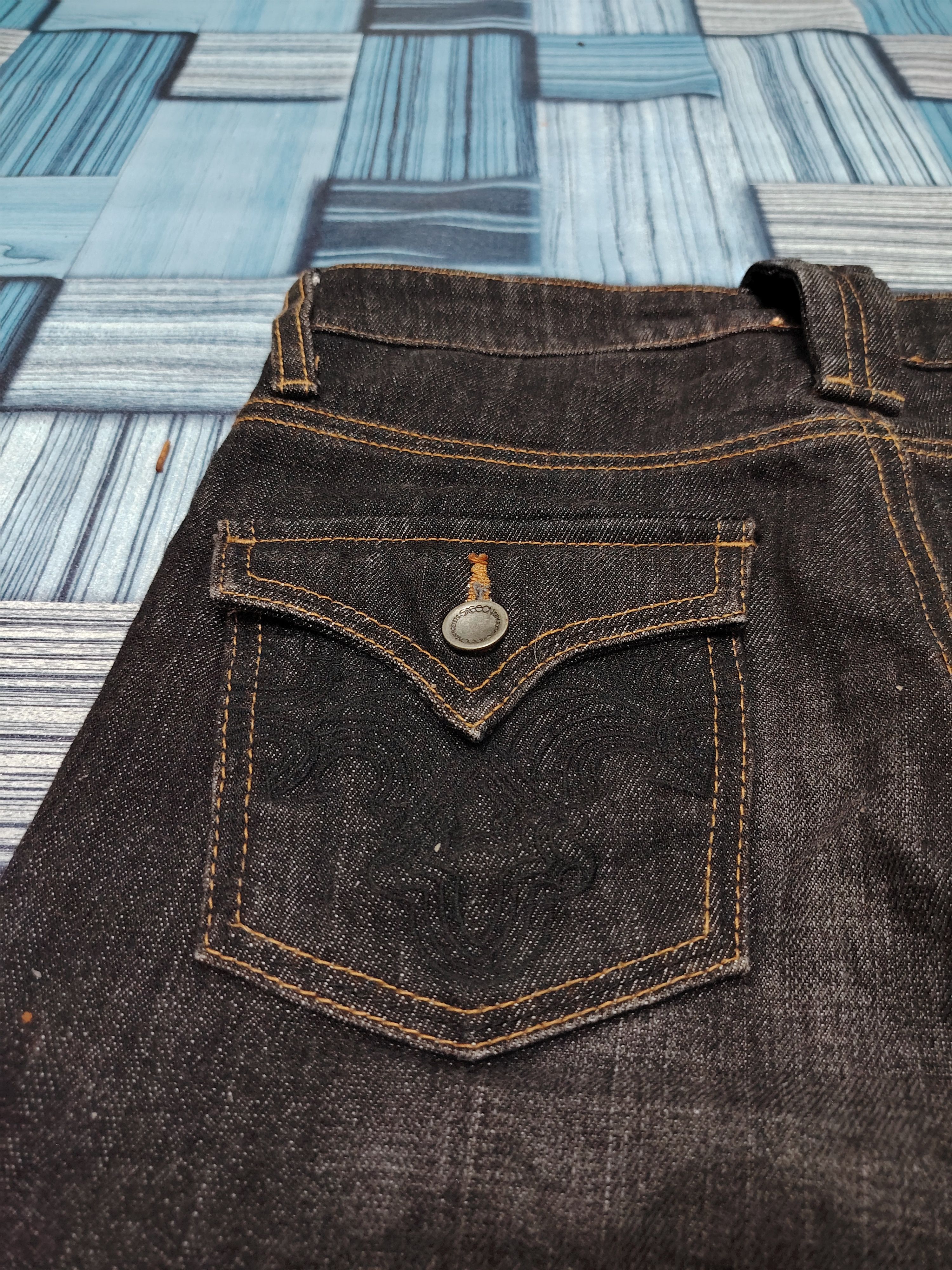 If Six Was Nine × Japanese Brand Japanese Sasson Black Flared Jeans Tribal embroidery Pocket Size US 27 - 16 Thumbnail