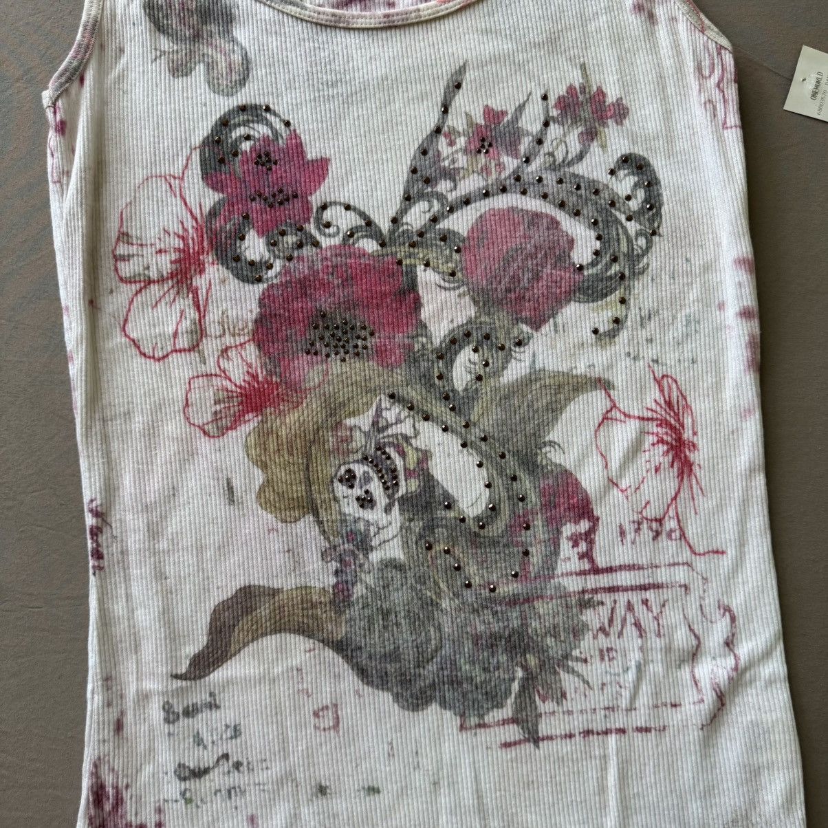 Other Y2K Early 2000s One World Bedazzled Tank Top Size XL / US 12-14 / IT 48-50 - 4 Thumbnail