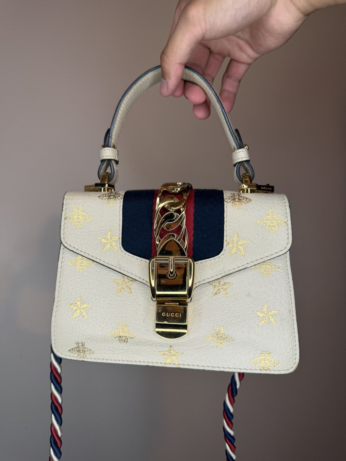 Gucci Gucci Mini Sylvie Calfskin Bee Star Bag Size ONE SIZE - 3 Thumbnail
