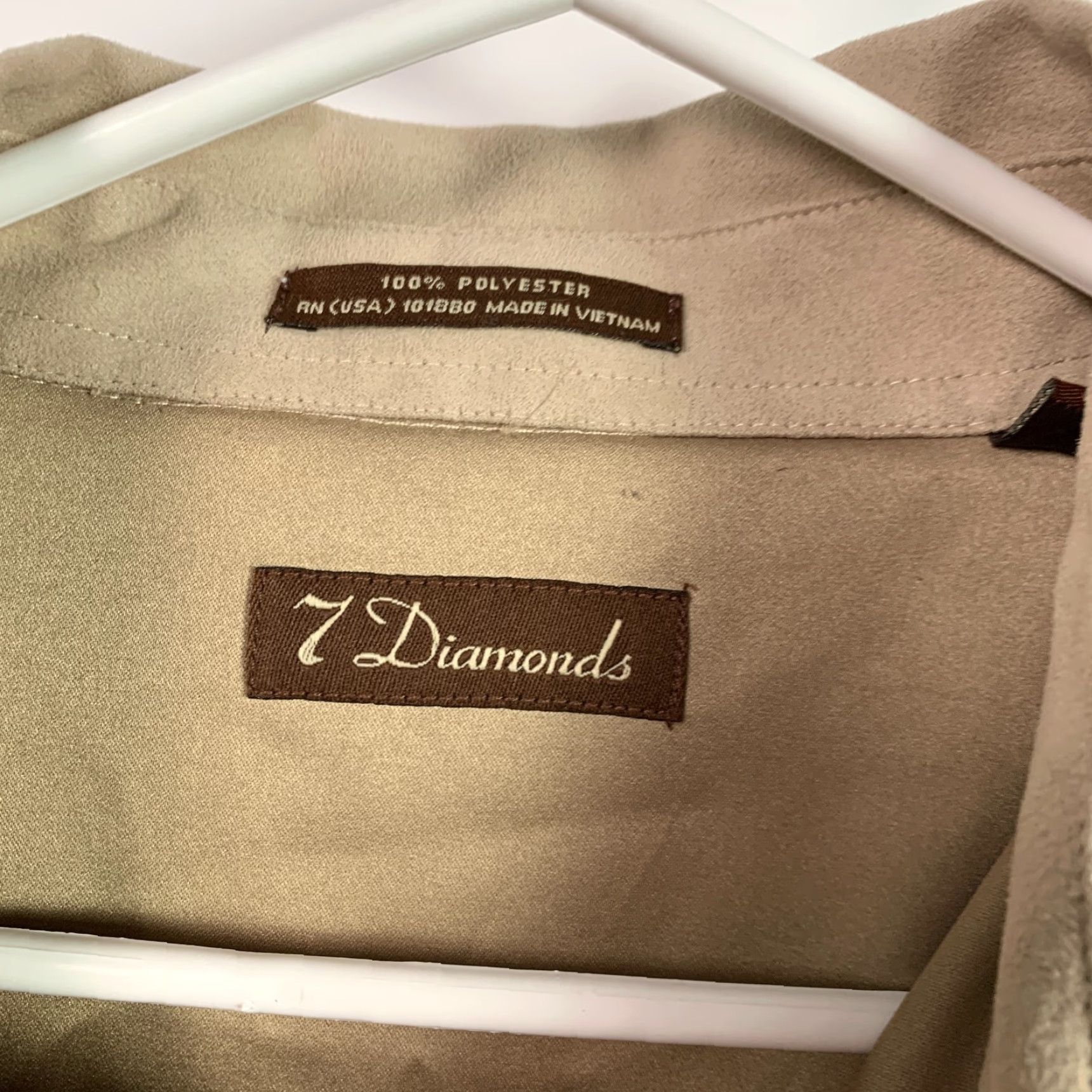 Vintage VINTAGE 7 DIAMONDS Western Shirt Long Sleeve Tan M Medium Pearl Snap Rodeo Faux Suede Accessories Pearl Snap Shirt 1990s Mens Size US M / EU 48-50 / 2 - 3 Thumbnail