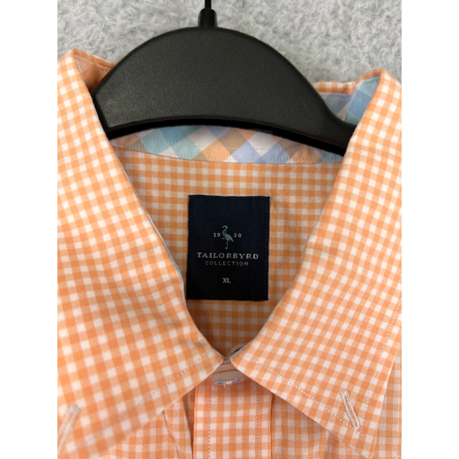Tailorbyrd TAILORBYRD Shirt Mens XL Orange Plaid 100% Cotton Button-Up Golf Casual Workwear Mens, Classic, Designer, American, 90s Theme? Size US XL / EU 56 / 4 - 3 Thumbnail
