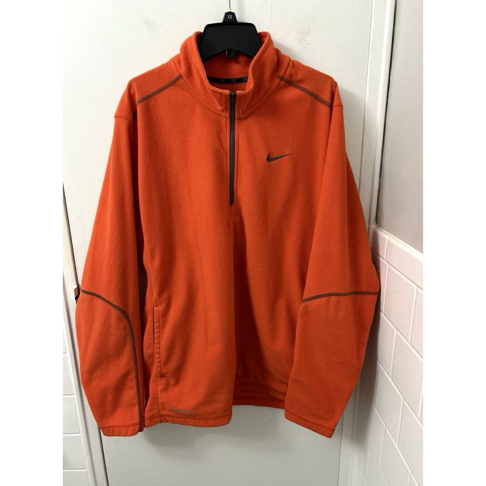 Nike Nike Track Jacket Mens L Orange Therma Fit Zip Fleece Pullover Pockets Size US L / EU 52-54 / 3 - 2 Thumbnail
