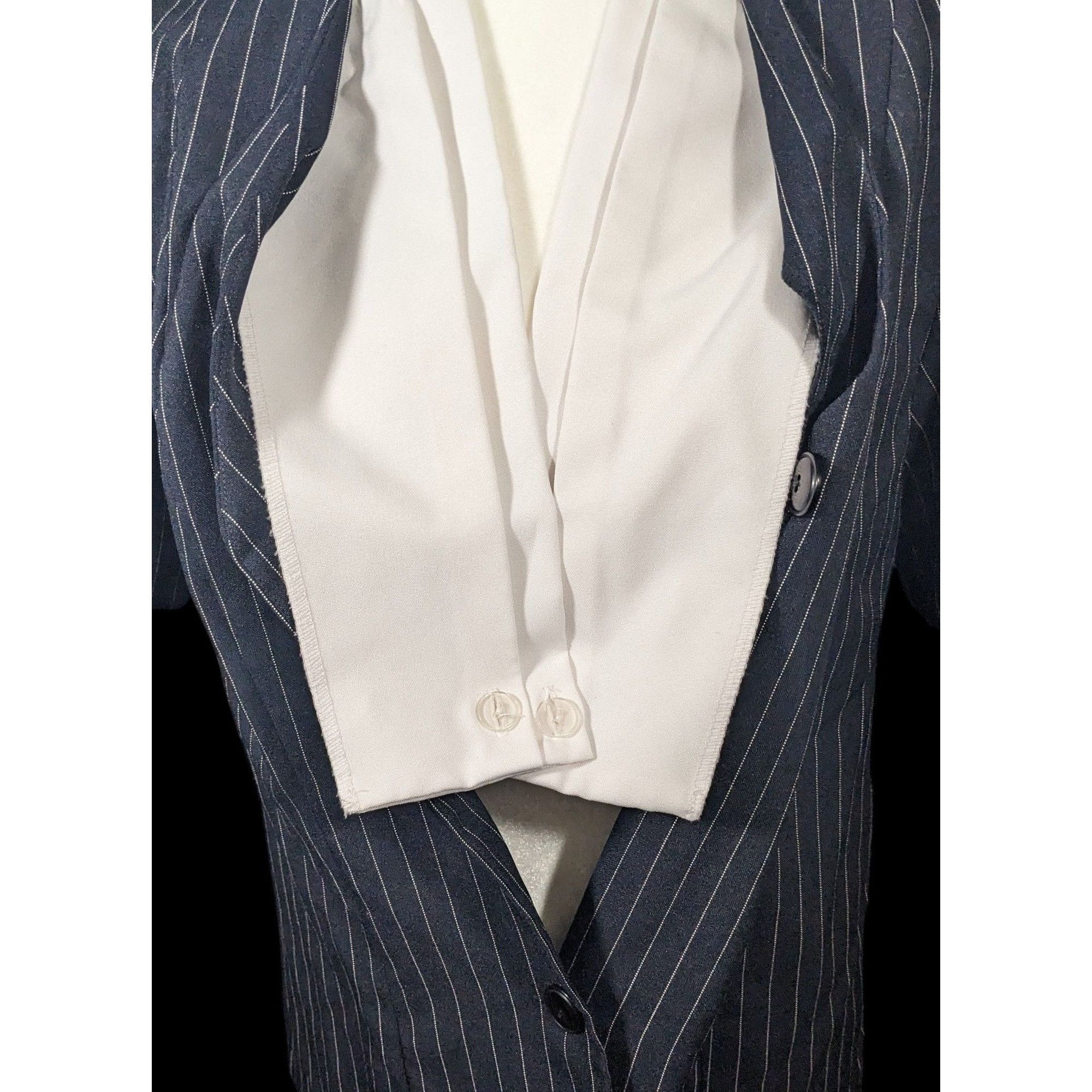 Other Vintage BFA Classics Pinstripe Blazer With Faux Undershirt C Size L / US 10 / IT 46 - 3 Thumbnail