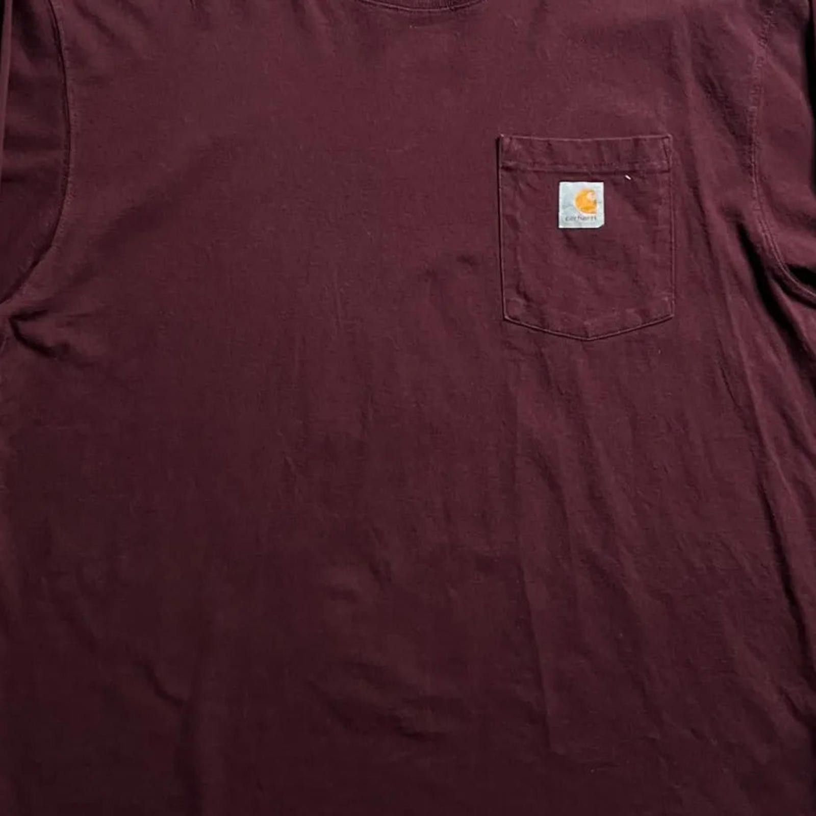 Carhartt Vintage Carhartt Burgundy Long Sleeve T-Shirt - L Size US L / EU 52-54 / 3 - 8 Thumbnail