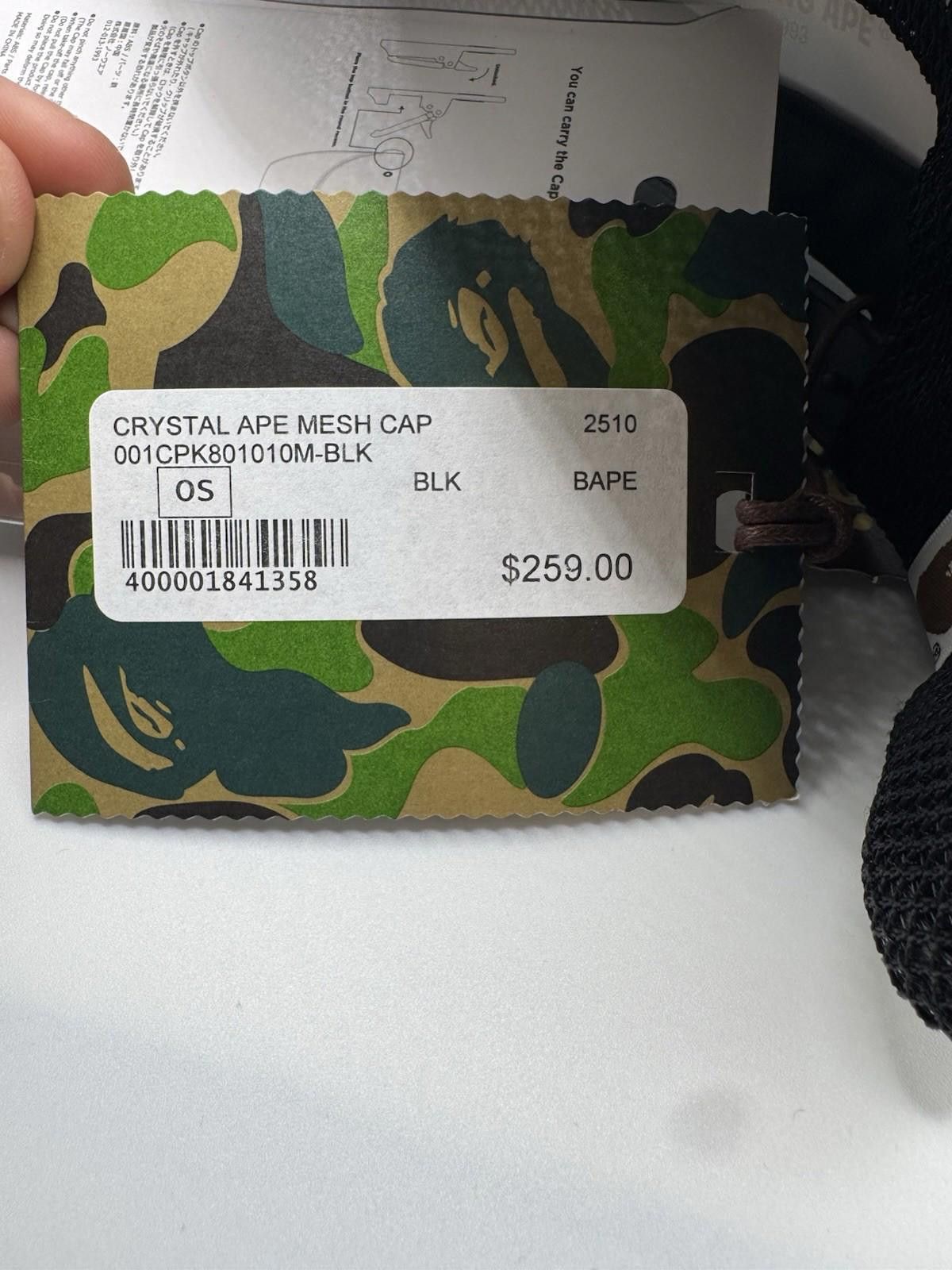 Bape BAPE Crystal Mesh Trucker Hat + Ape Clip | O/S | New Size ONE SIZE - 6 Thumbnail