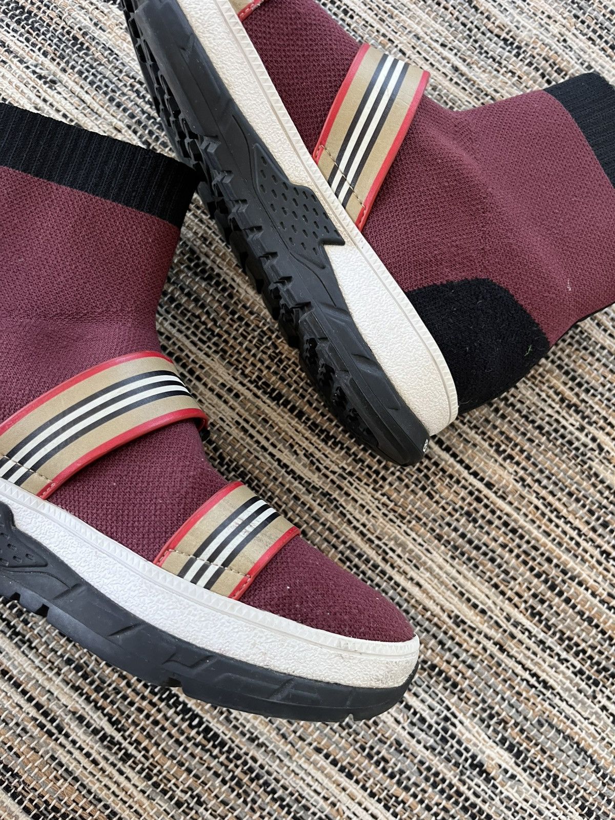 Burberry Rare Burberry Sock Black Purple High Sneakers Luxury Y2K Size US 4 / IT 34 - 11 Thumbnail
