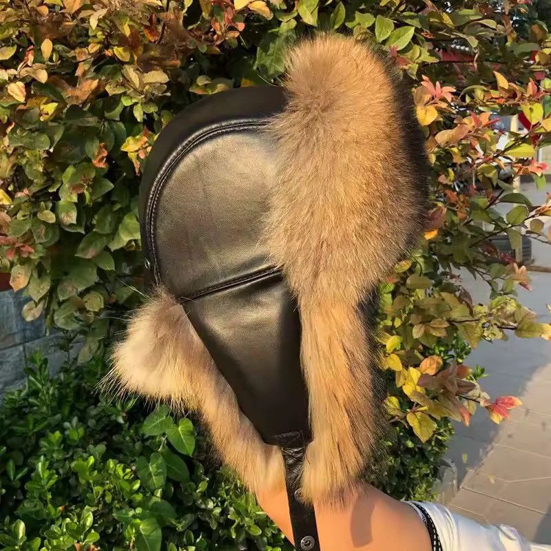 Other Real Raccoon Fur Natural Winter Russian Ushanka Trapper Hat Size ONE SIZE - 6 Thumbnail