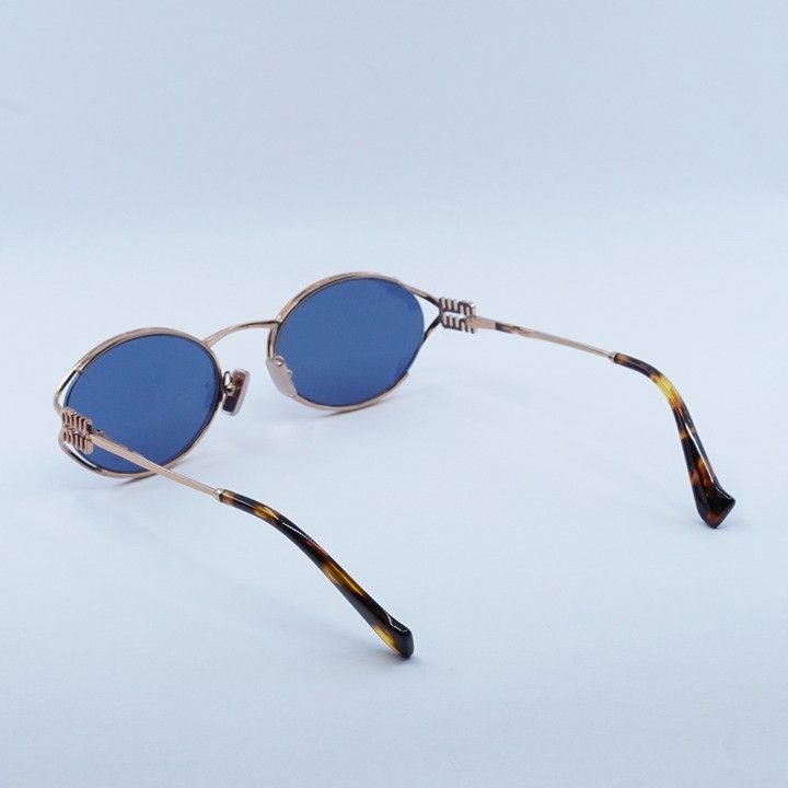 Miu Miu Miu Miu MU52YS ZVF1V1 Sunglasses Pink Gold Oval Frame Size ONE SIZE - 10 Thumbnail