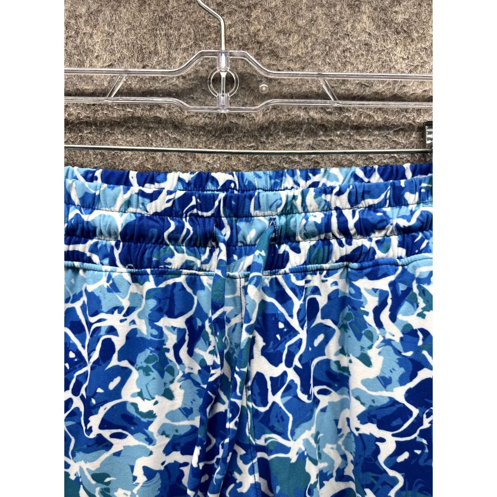 Vintage Reel Legends Sweatpants Womens PS Petite Blue Camo Drawstring Beach Wide Leg Pants Size 28" / US 6 / IT 42 - 7 Thumbnail