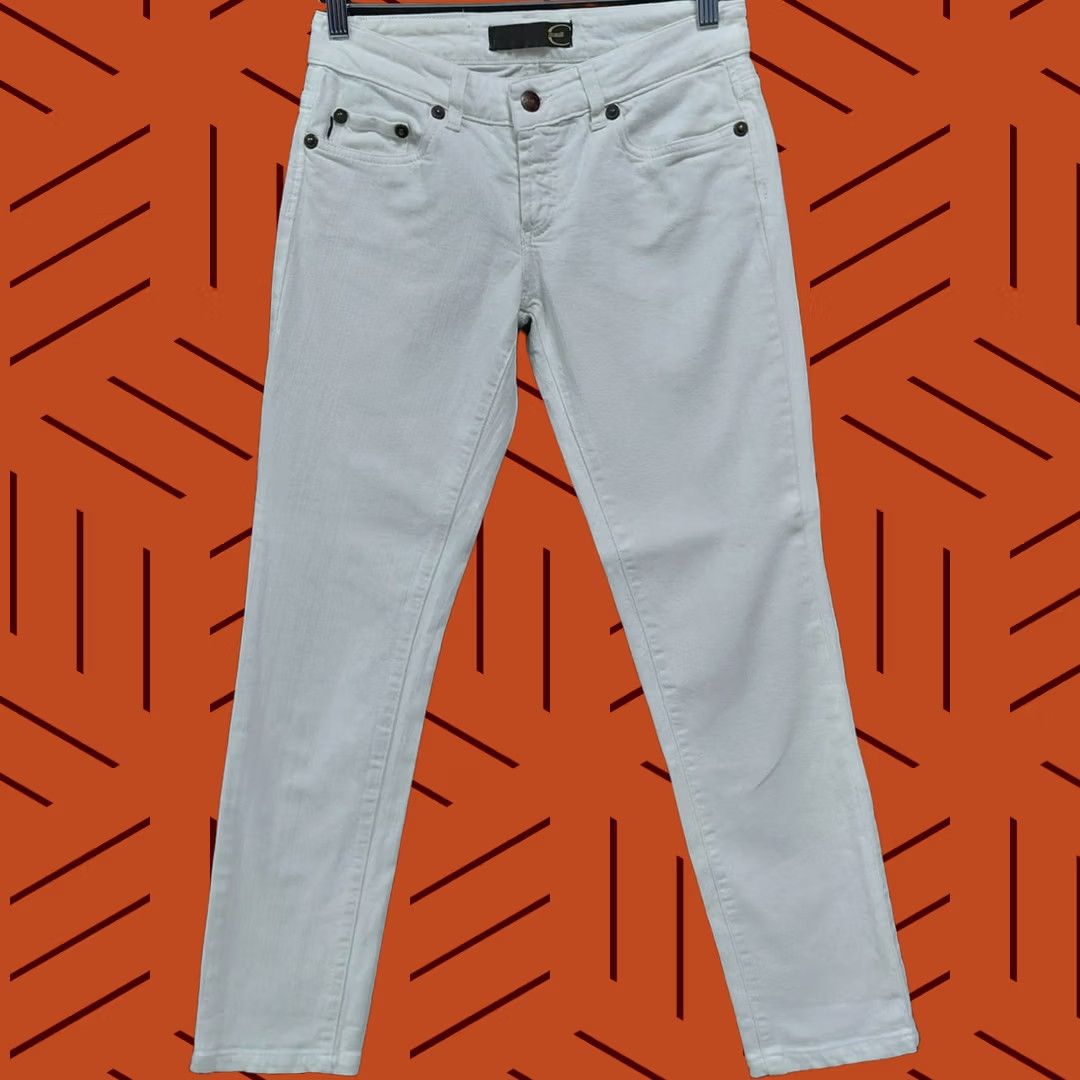Just Cavalli Just Cavalli White Jeans Slim Women Size 27 Denim Cotton Solid Stretch Button Jeans Womens Size 27" / US 4 / IT 40 - 1 Thumbnail