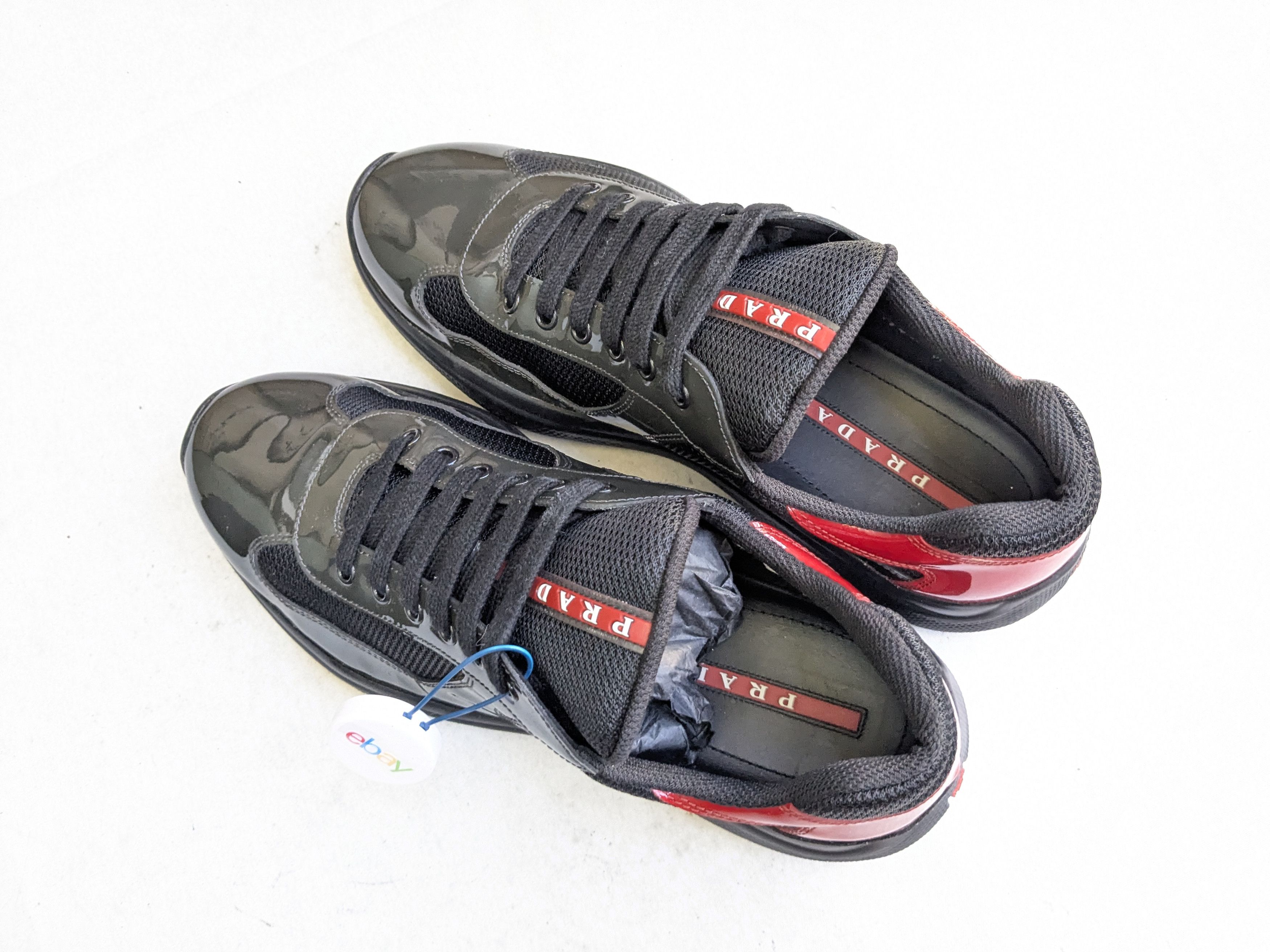 Prada Prada America's Cup Sneakers Gray Black Red Patent 10 Size US 10 / EU 43 - 15 Thumbnail