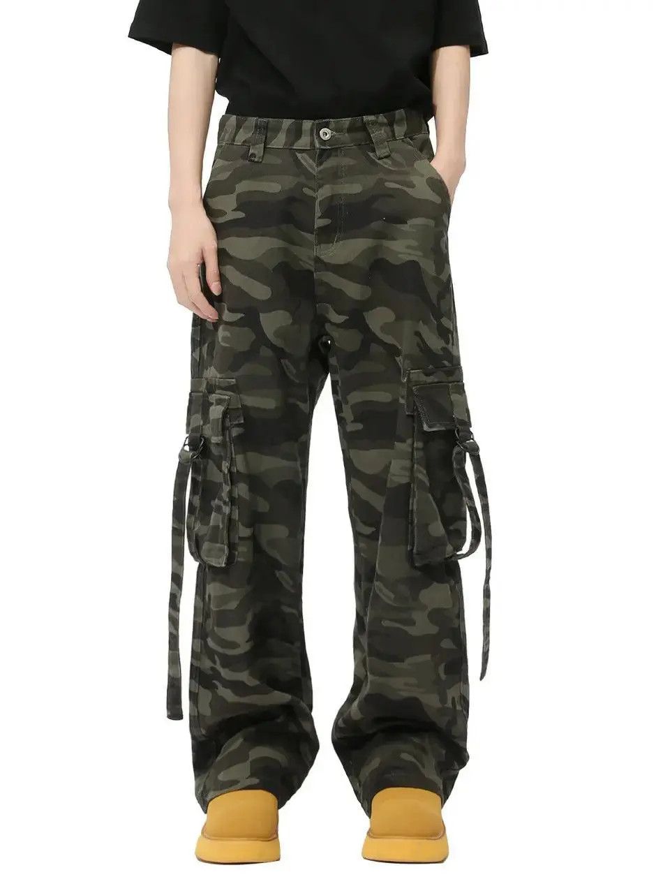 Japanese Brand Retro straight camouflage pocket jeans Size US 32 / EU 48 - 3 Thumbnail