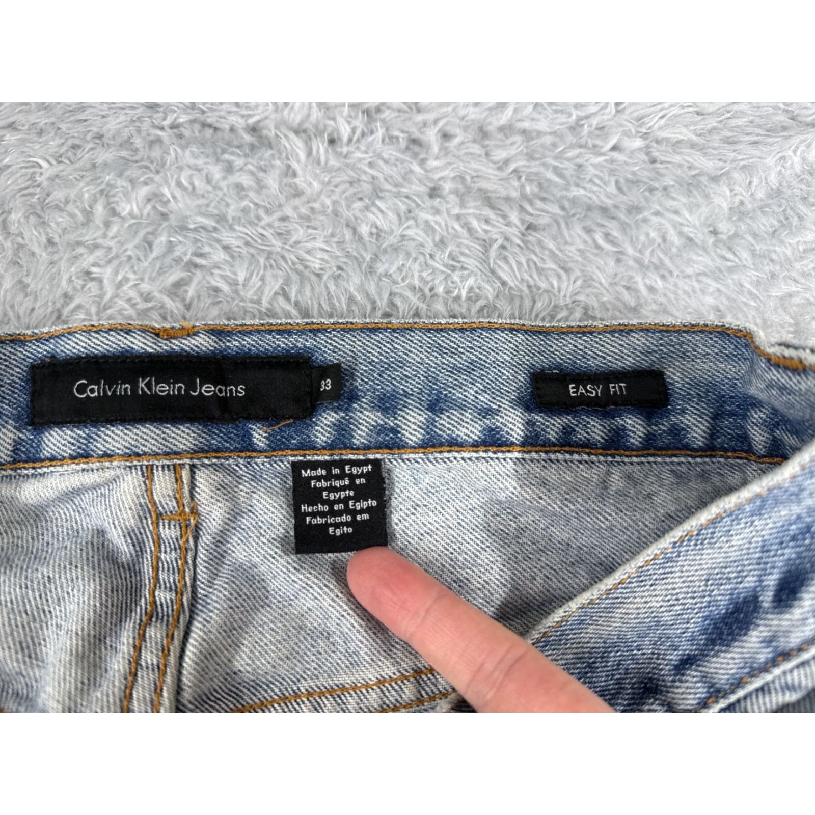 Calvin Klein VINTAGE Calvin Klein Jeans Adult 33 Blue Denim Straight Leg Cotton 32x28 Casual Mens Size US 33 - 6 Thumbnail