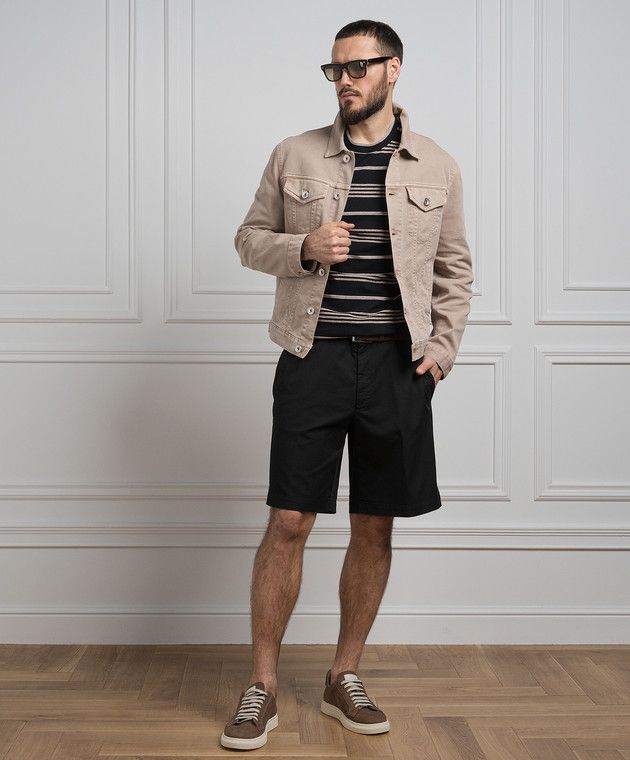 Brunello Cucinelli o1y0526 Crewneck T-Shirt in Black/Brown Size US XS / EU 42 / 0 - 5 Thumbnail