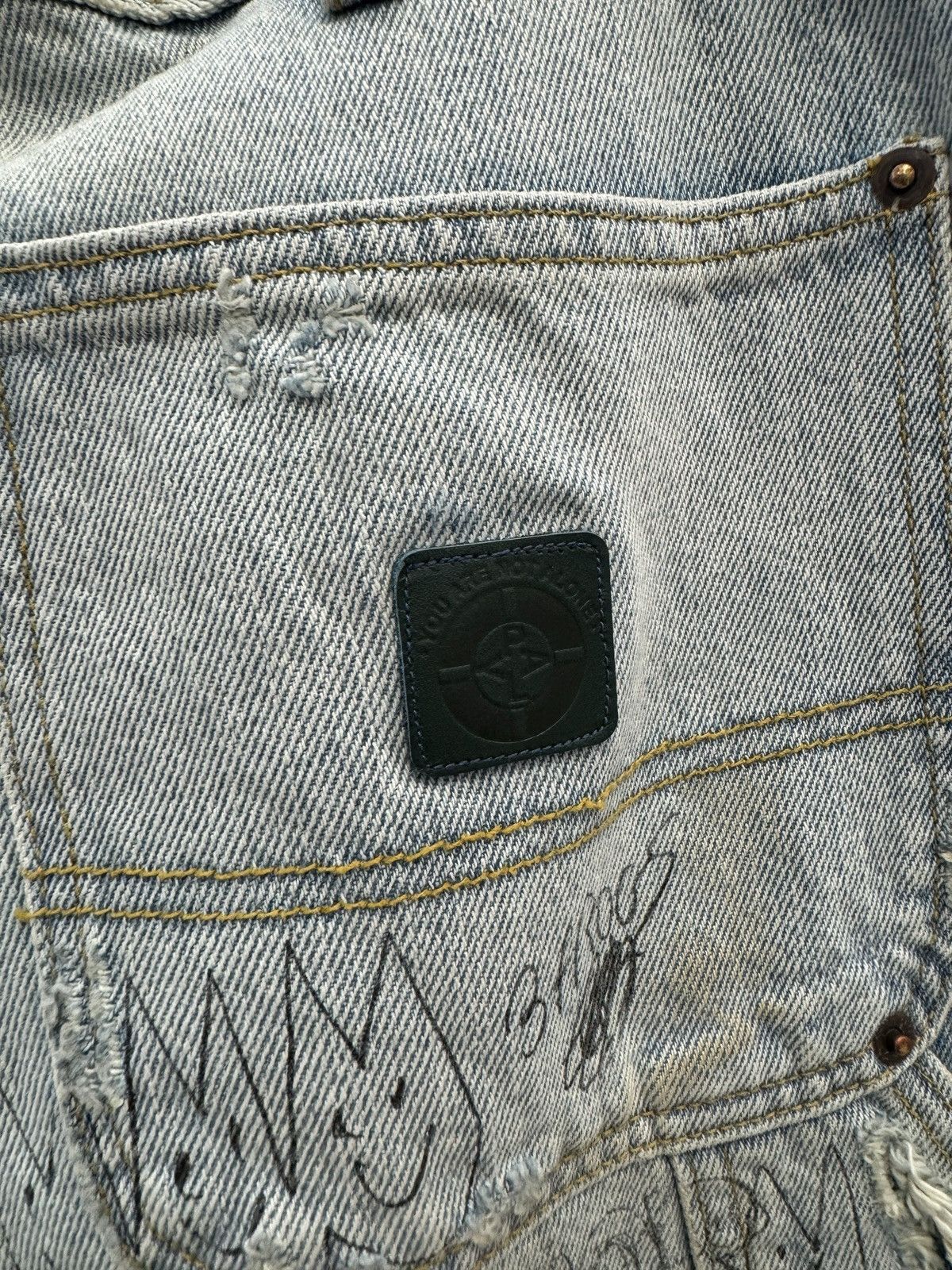 Paly Hollywood Paly Denim Busted Double Knee Pants Size US 32 / EU 48 - 6 Thumbnail