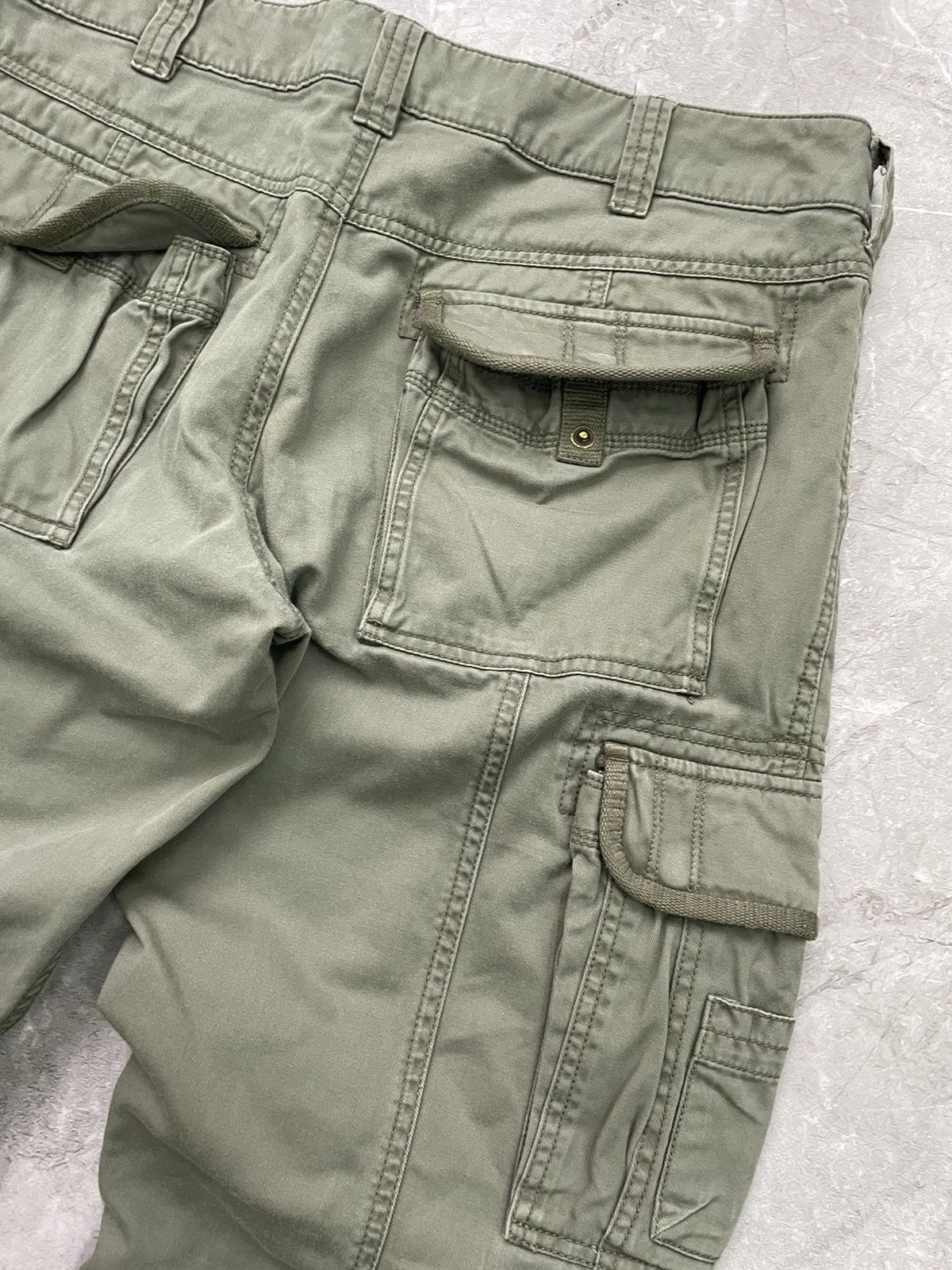 Japanese Brand × Vintage Vintage 90's Japanese Bondage Zip Bootcut Beige Cargo Pants Size US 34 / EU 50 - 13 Thumbnail