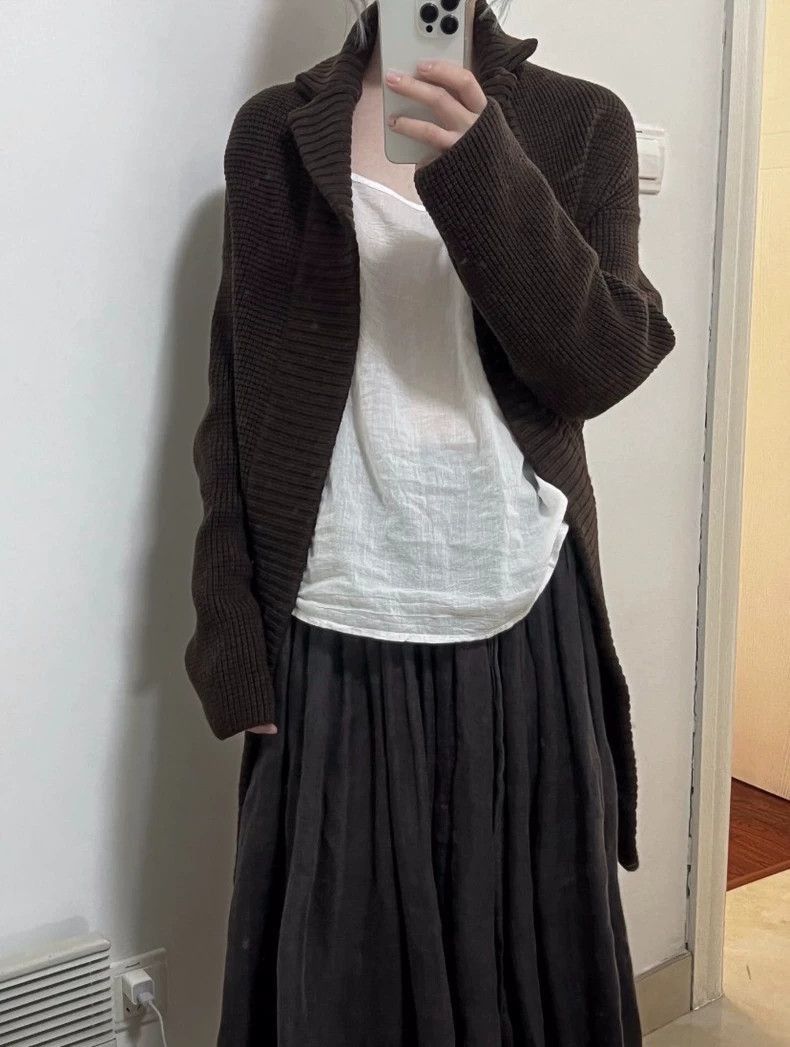 Yohji Yamamoto Yohji Yamamoto Yohji Yamamoto Chocolate Brown Sweater Size US M / EU 48-50 / 2 - 7 Thumbnail