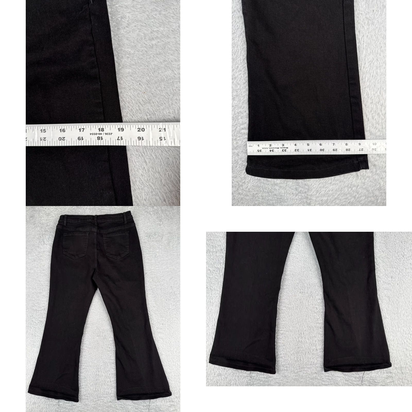 Vintage Encore Jeans Womens Flared High Rise Black Denim 29x25 Regular Cotton Blend 5-Pocket Design Jeans Mens? Womens? Size 29" - 9 Thumbnail