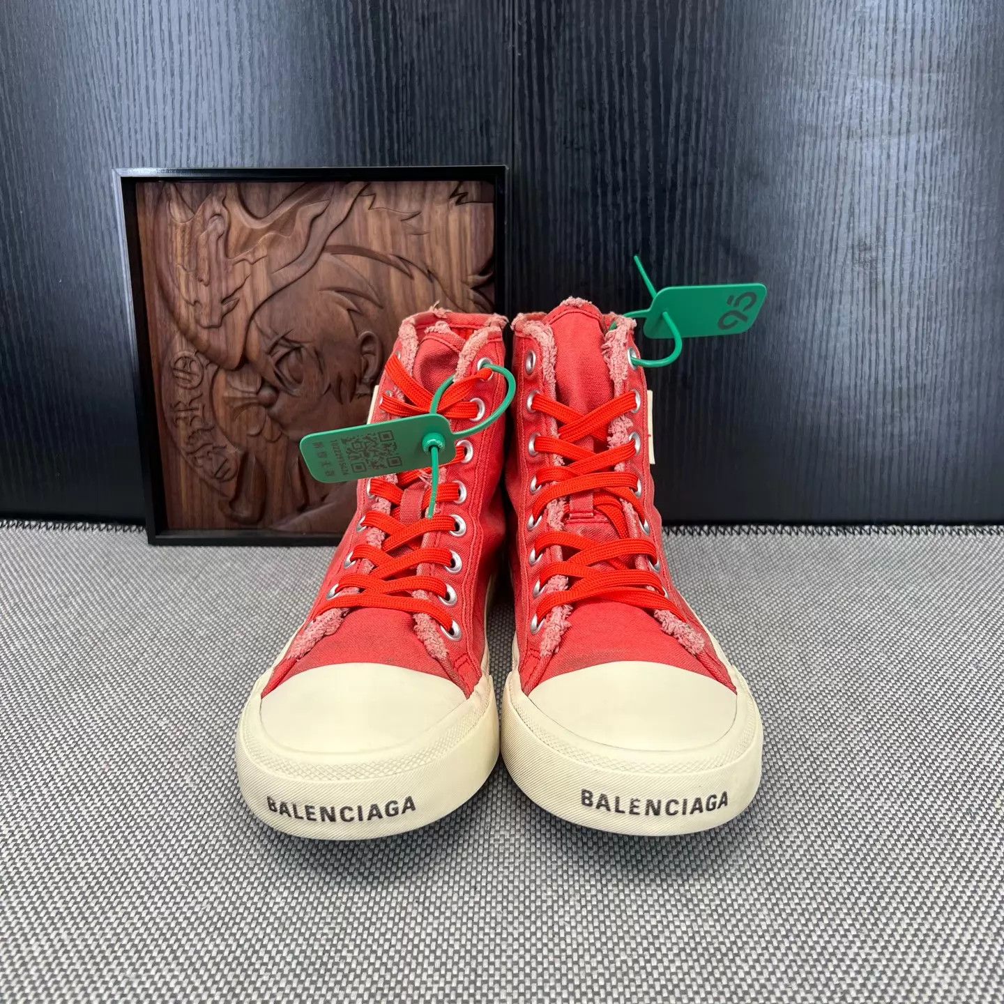 Balenciaga Balenciaga Distressed Red Canvas Sneaker 40 Size US 7 / EU 40 - 4 Thumbnail