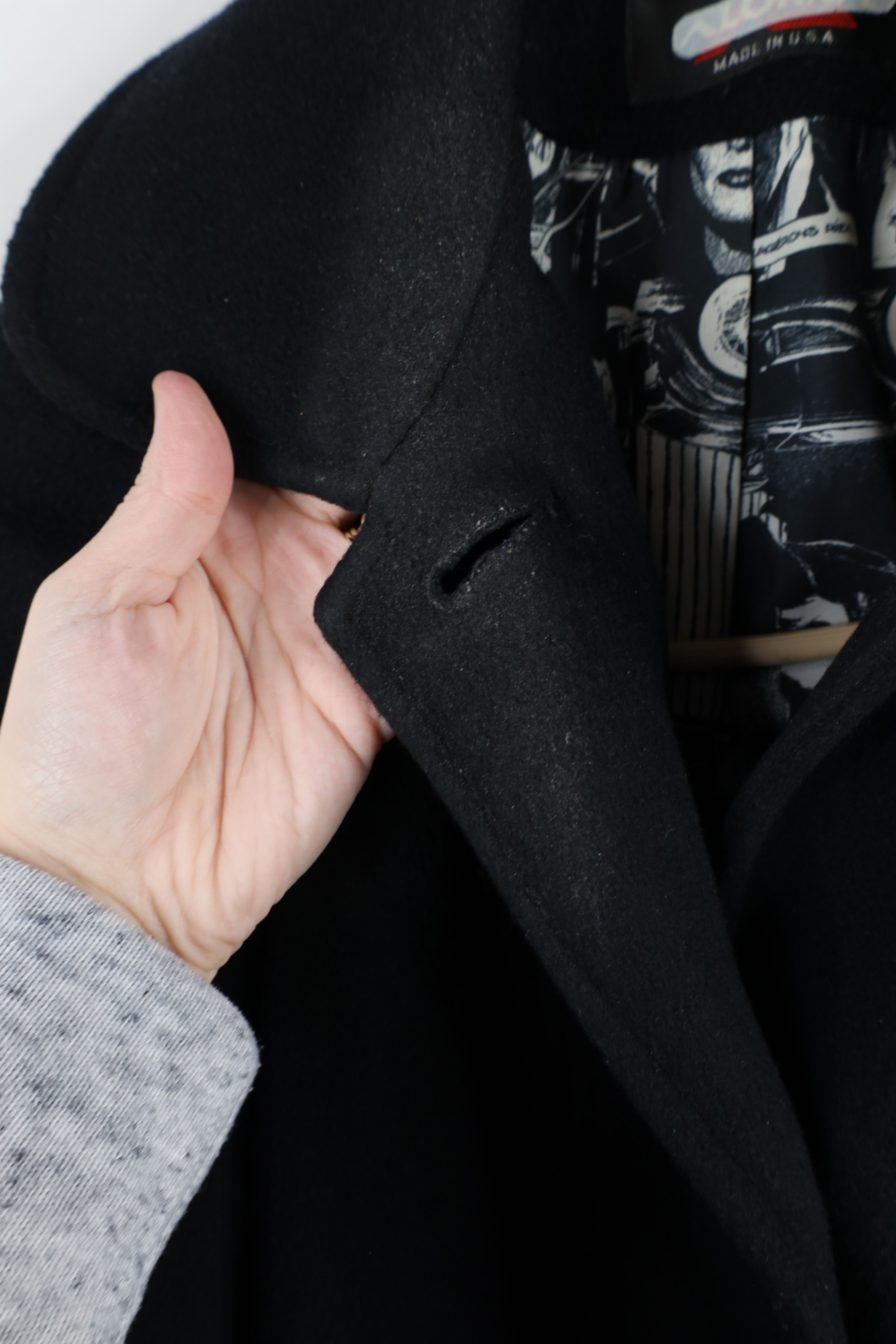 Vintage Vintage 80s 90s Alorna Wool Peacoat Jacket Black USA Size M / US 6-8 / IT 42-44 - 4 Thumbnail