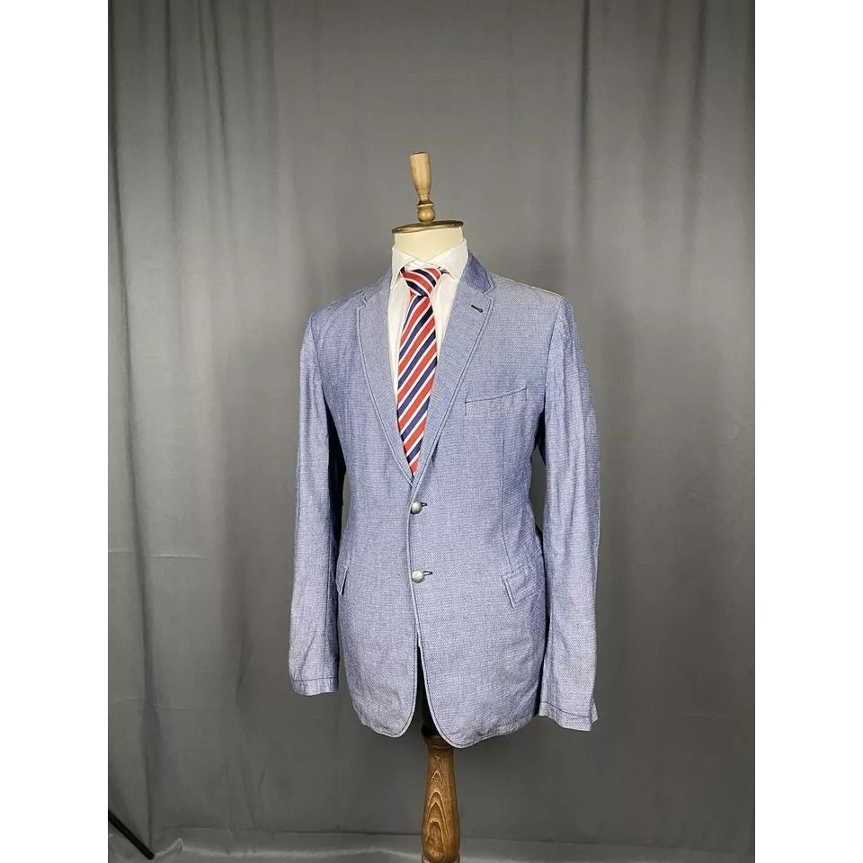 Hugo Boss Hugo Boss Men's Blue Summer Blazer Sportcoat Jacket Size 56 Size 54R - 3 Thumbnail