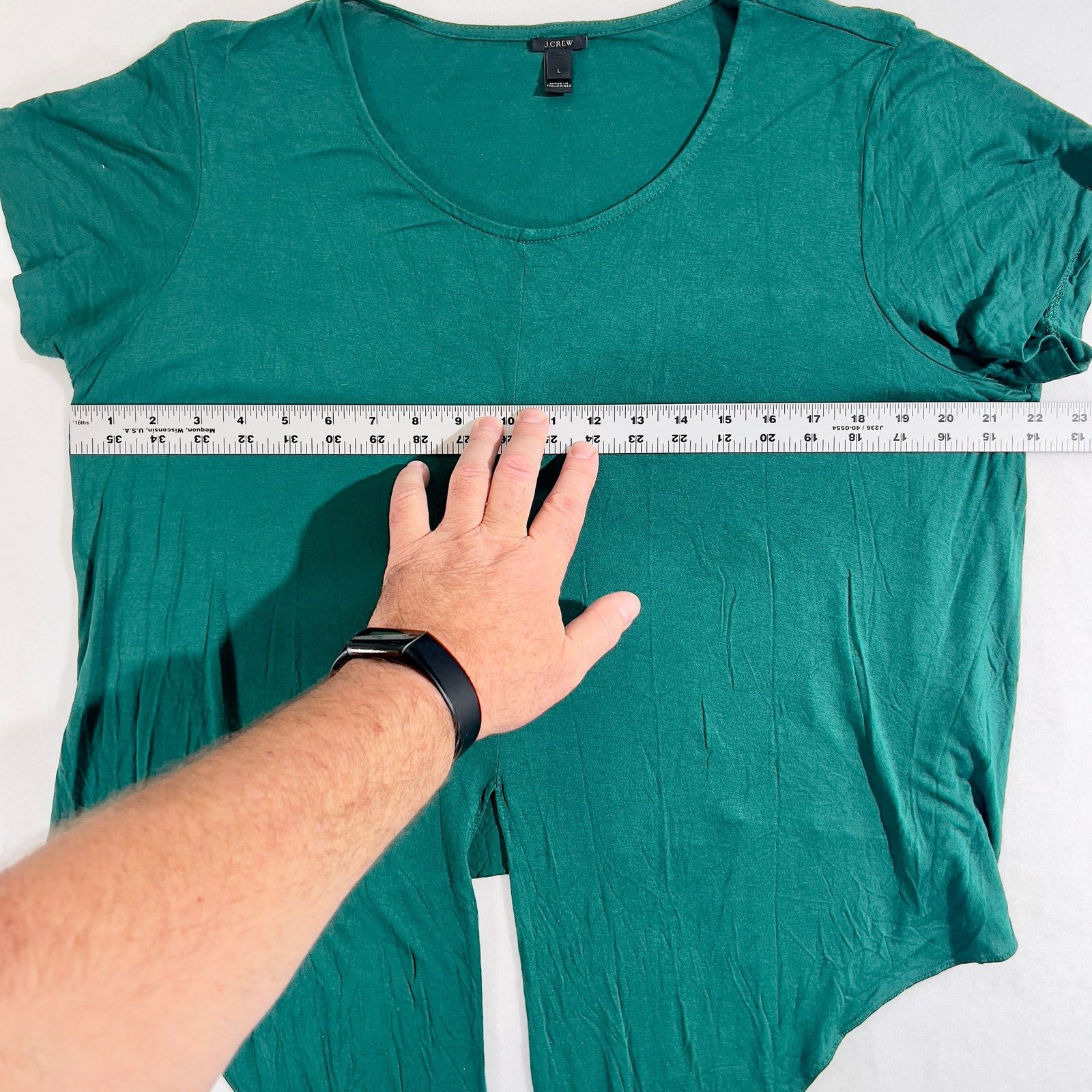 J.Crew J. Crew Cap Sleeve Pullover Blouse Style H4622 Teal Green Size L / US 10 / IT 46 - 5 Thumbnail