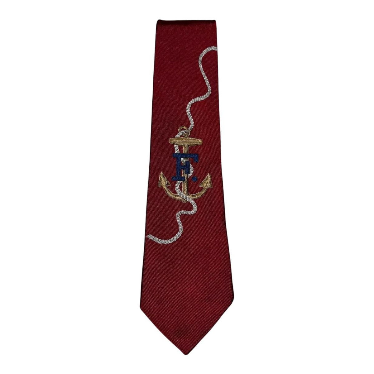 Faconnable Faconnable France Silk Hand Made Logo Nautical Anchor Tie Size ONE SIZE - 1 Thumbnail