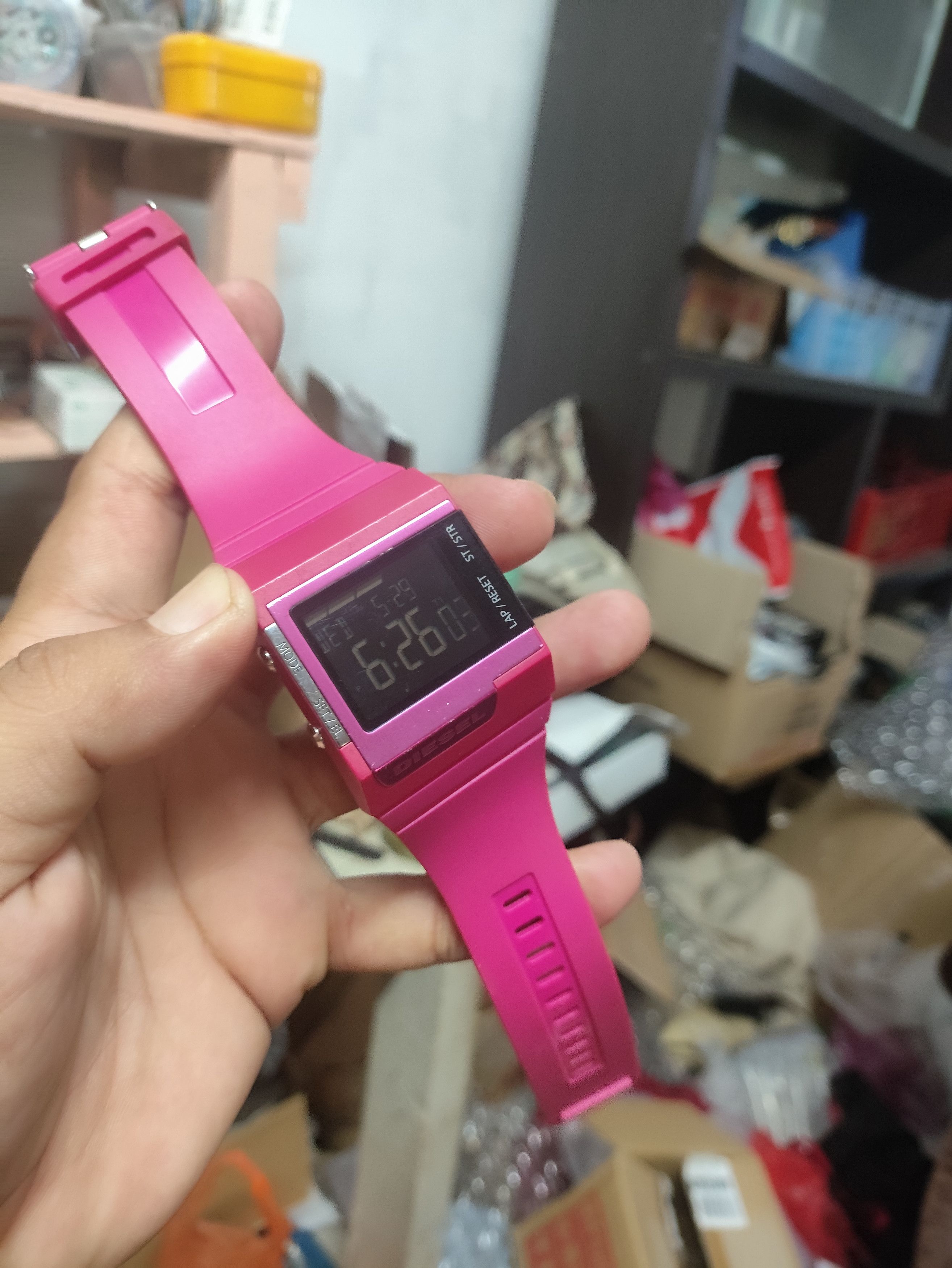 Diesel Vintage 💥 Diesel Digital Watch Red Metallic Monster Size ONE SIZE - 7 Thumbnail