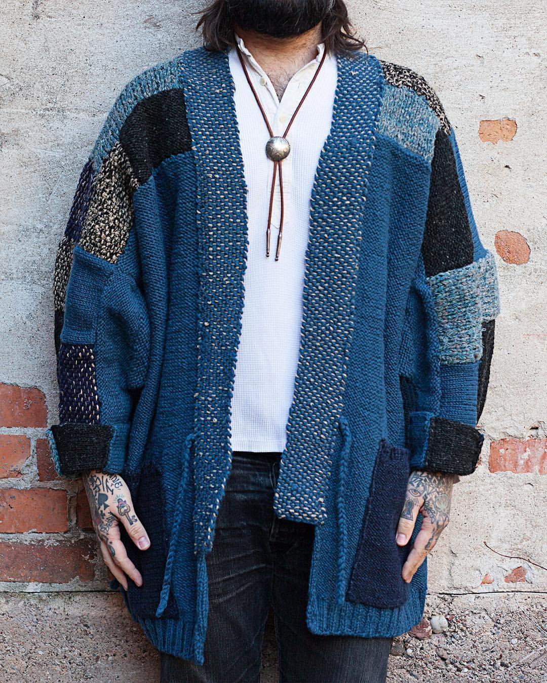 Kapital Hand Knit Peckish Trout Zip Cardigan