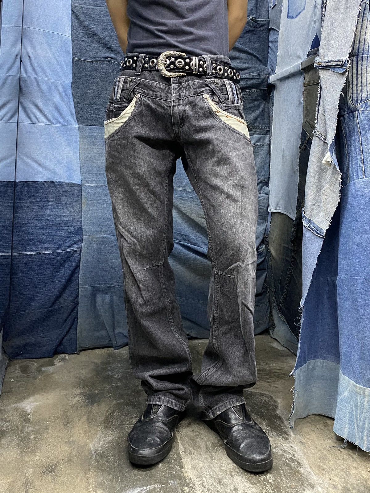Japanese Brand undefined japanese double waist pant dominate ifsx lgb Size US 31 - 13 Thumbnail