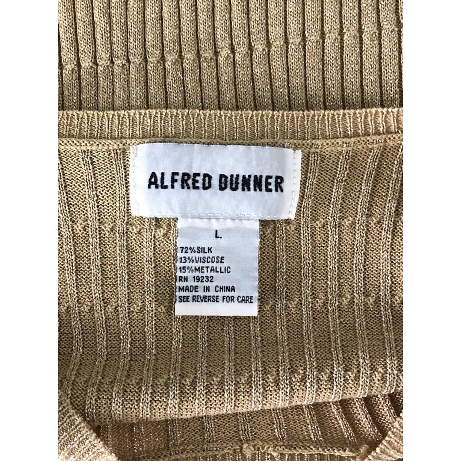 Vintage VINTAGE Alfred Dunner Silk Ribbed Knit Sweater L Gold Glitter Y2K Pixi Size L / US 10 / IT 46 - 4 Thumbnail