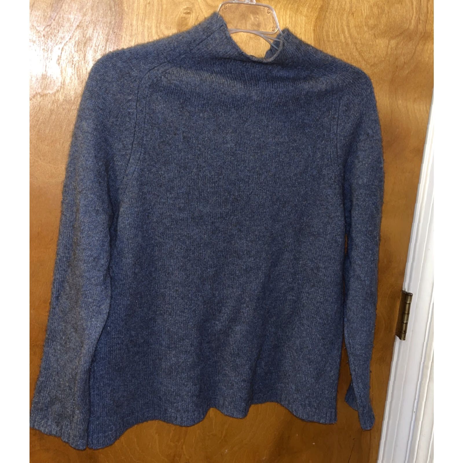Vintage VINTAGE Jarbo Womens Sweater Pullover Wool Merino Long Sleeve Mock Neck Blue Small All Seasons Size XS / US 0-2 / IT 36-38 - 4 Thumbnail
