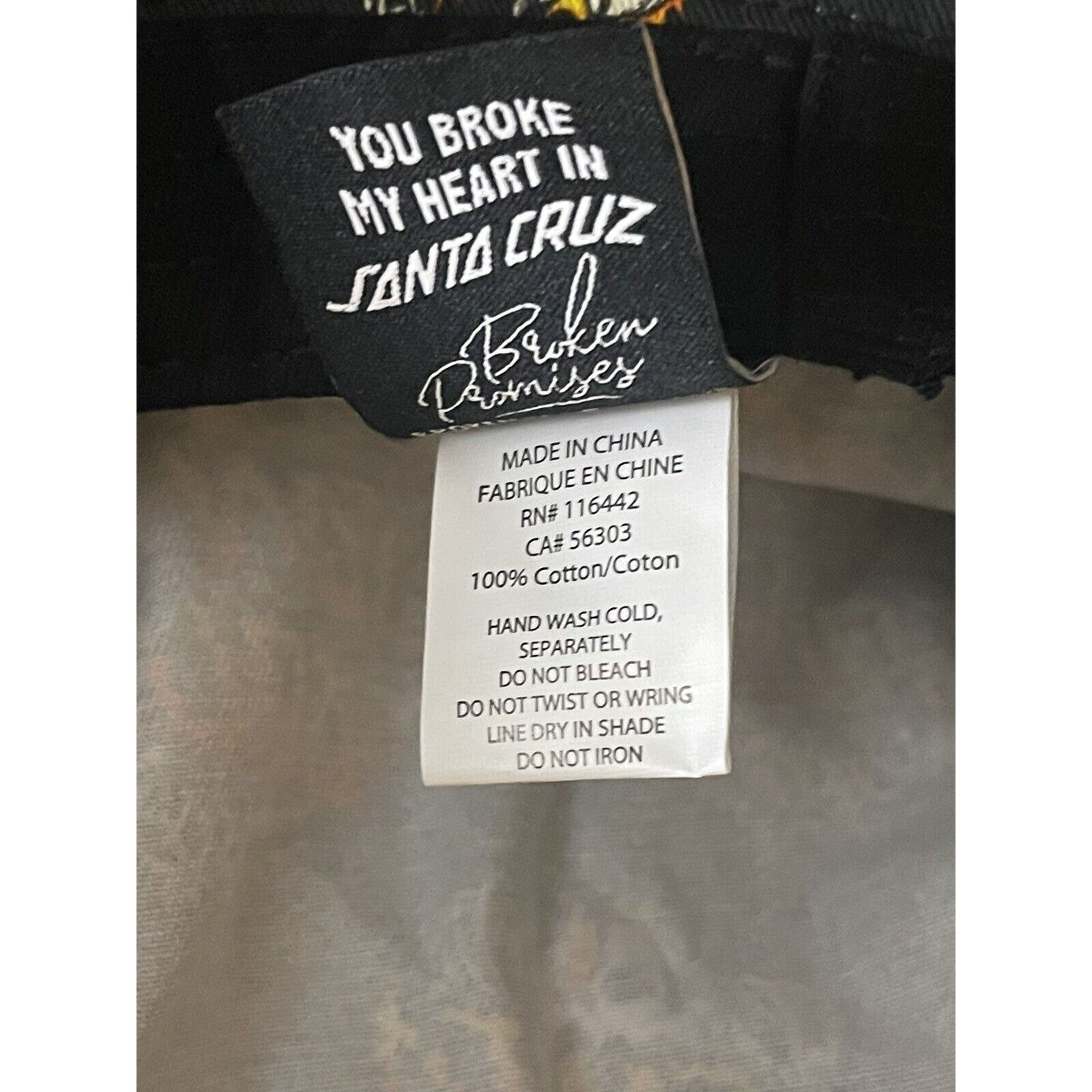 Santa Cruz Skateboards Santa Cruz Bucket Hat Black Broken Promises Flames Skull NWT Size ONE SIZE - 7 Thumbnail