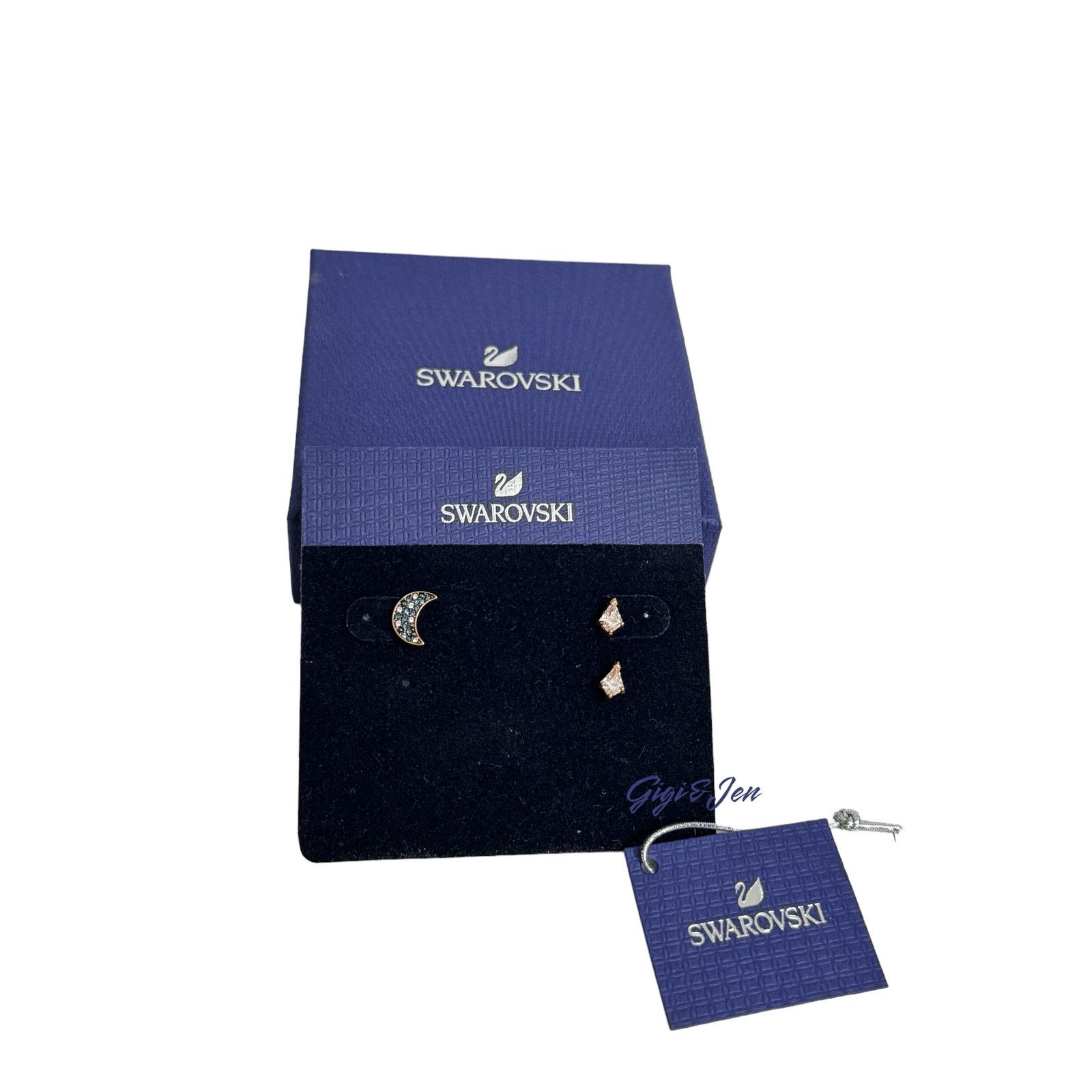 Swarovski Swarovski Symbolic Pierced Earrings Set Moon and Star New Size ONE SIZE - 1 Thumbnail