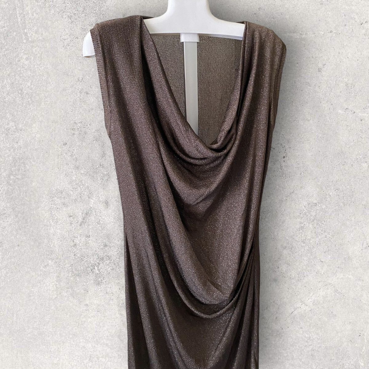 Vivienne Westwood Fall 2011 Brown Glitter Cowl Neck Dress Size M / US 6-8 / IT 42-44 - 3 Thumbnail