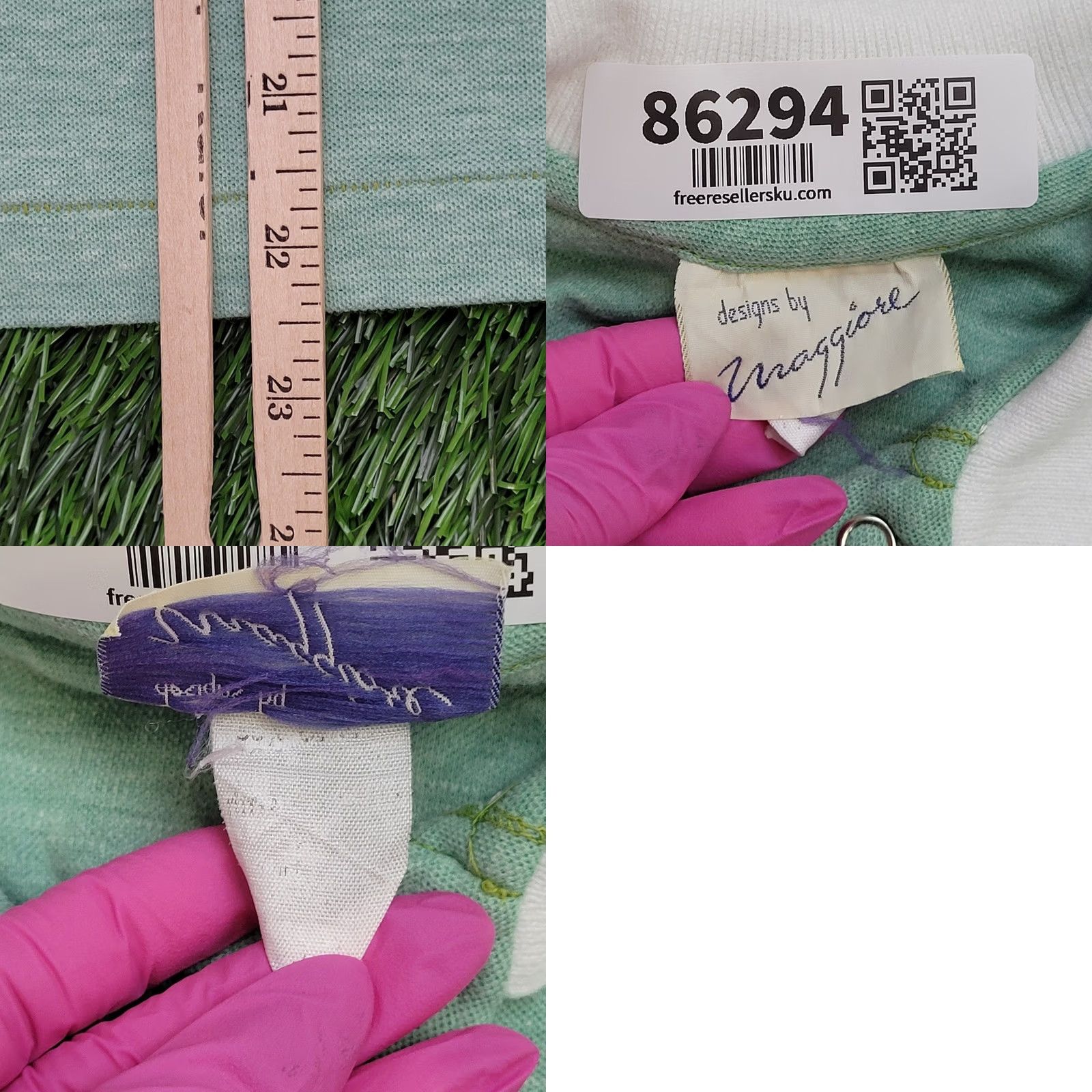 Vintage VINTAGE Maggiore Polo Shirt Womens XS Polo White Mint Green Pastel Two-Tone 80s Tennis Style Knit USA Made Size XS / US 0-2 / IT 36-38 - 8 Thumbnail