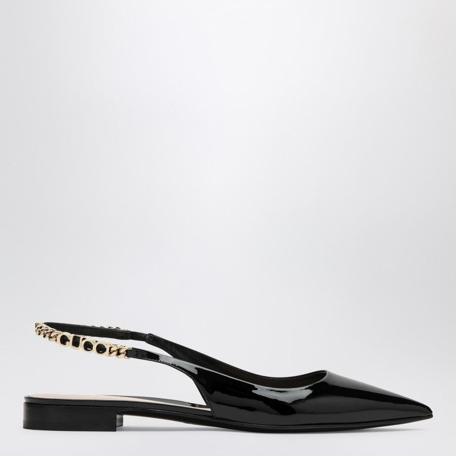 Gucci o1d2blof0824 Ballerina Signorina Patent Leather in Black Size US 9 / IT 39 - 1 Thumbnail