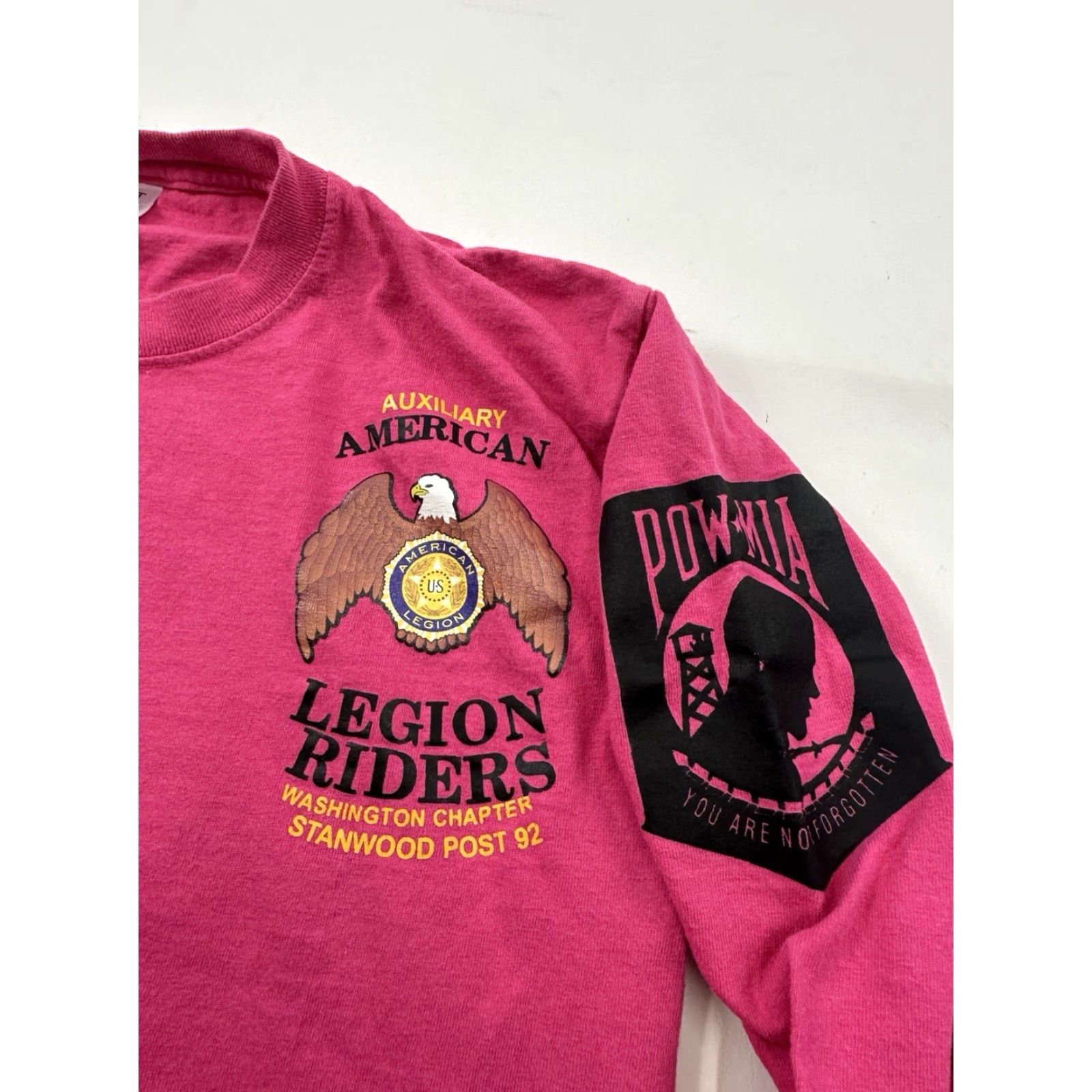 Port & Company VINTAGE American Legion Riders Shirt Unisex Adults Long Sleeve Pink M Size US M / EU 48-50 / 2 - 3 Thumbnail