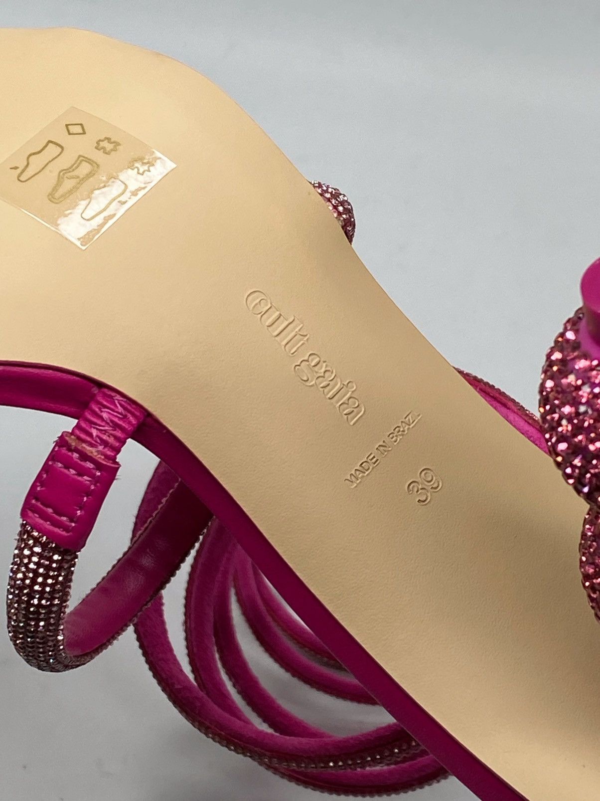 Cult Gaia Lislie Crystal Wrap Sandals size 39