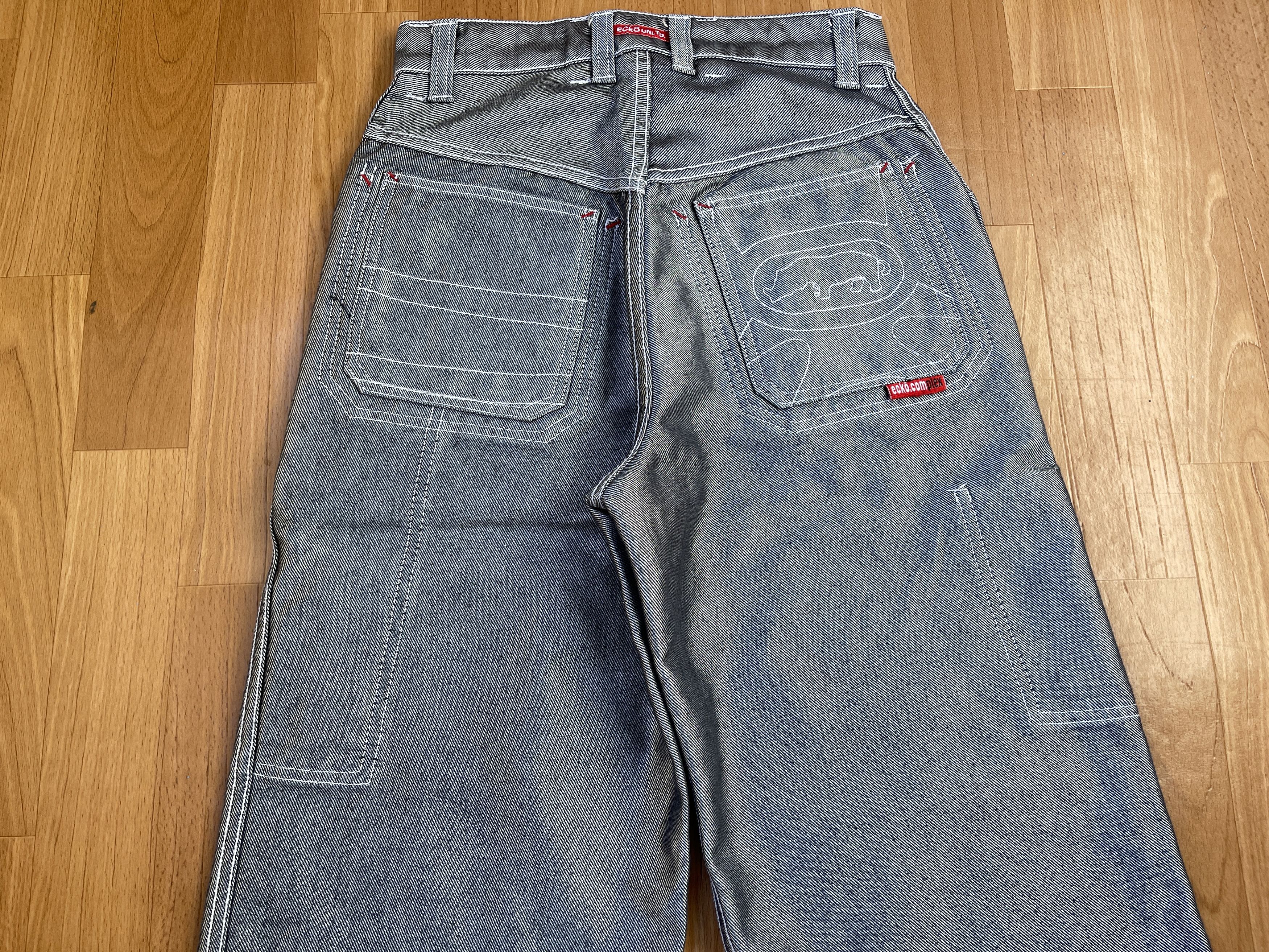Ecko Unltd. Ecko Unltd jeans, shiny silver metallic vintage baggy Y2K 26 Size US 26 / EU 42 - 3 Thumbnail