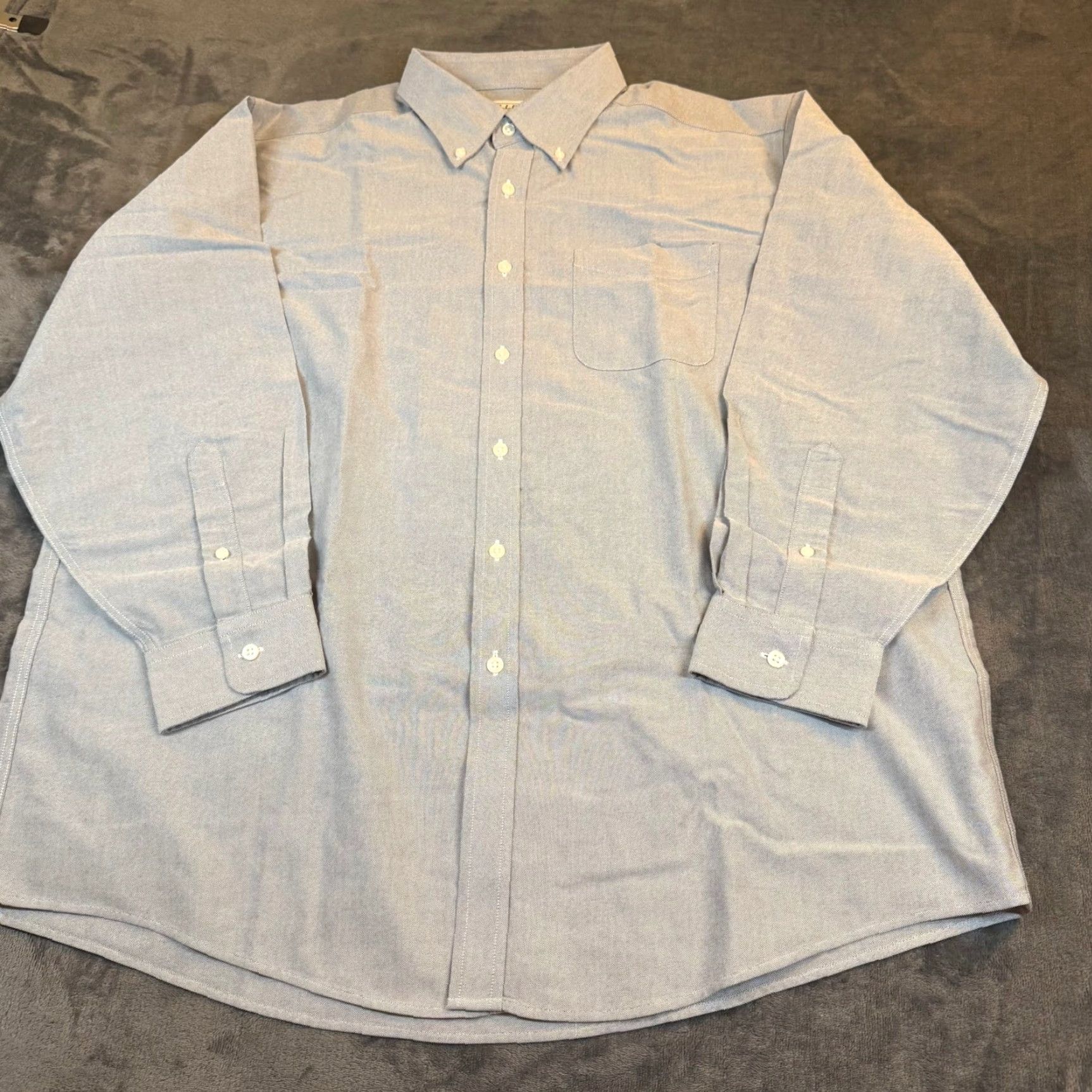 Vintage LL Bean Traditional Fit Oxford Shirt Mens 17-33 Blue Long Sleeve Cotton 209410 Size US XL / EU 56 / 4 - 3 Thumbnail