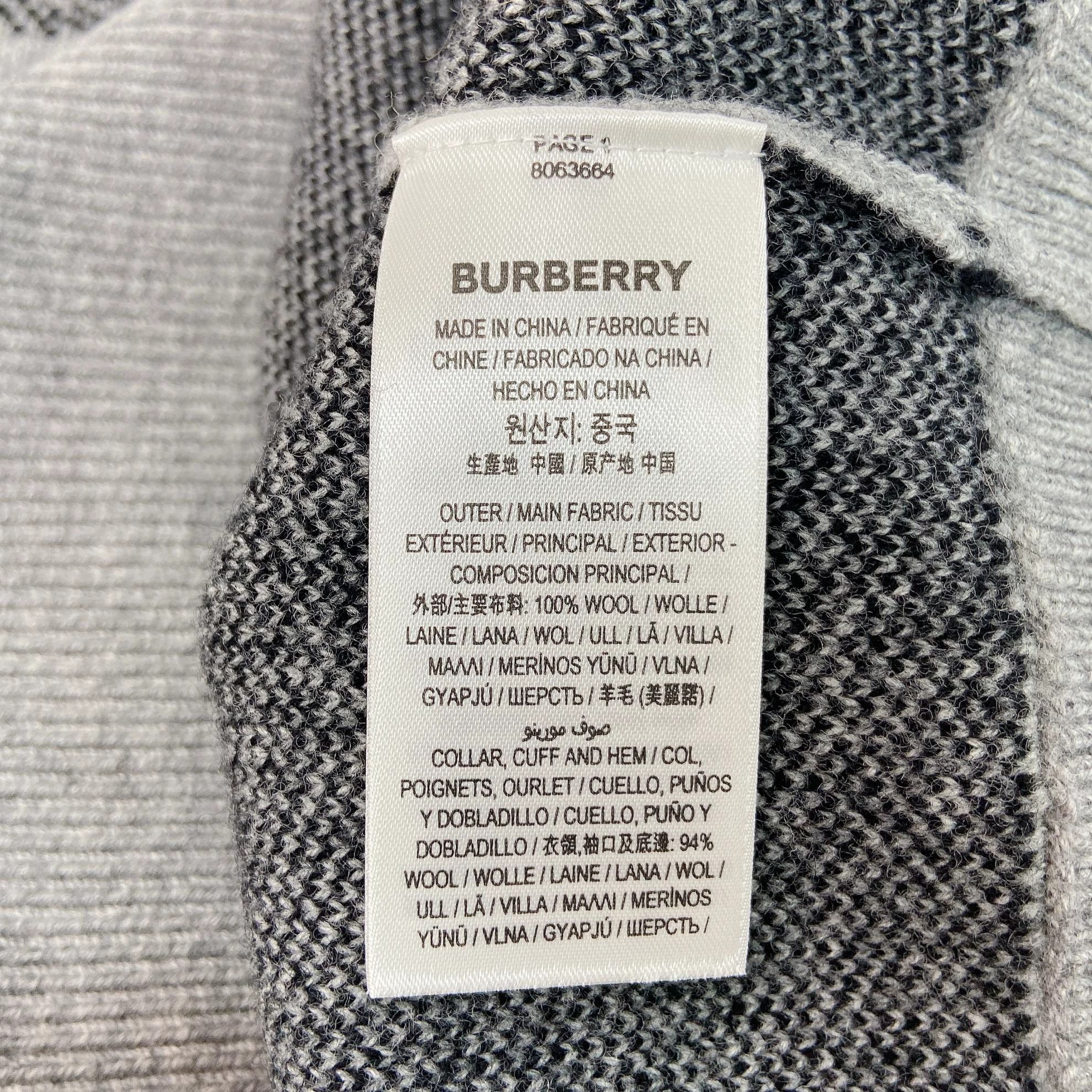 Burberry Burberry Gray Equestrian Jacquard Crewneck Sweater M Size US M / EU 48-50 / 2 - 8 Thumbnail